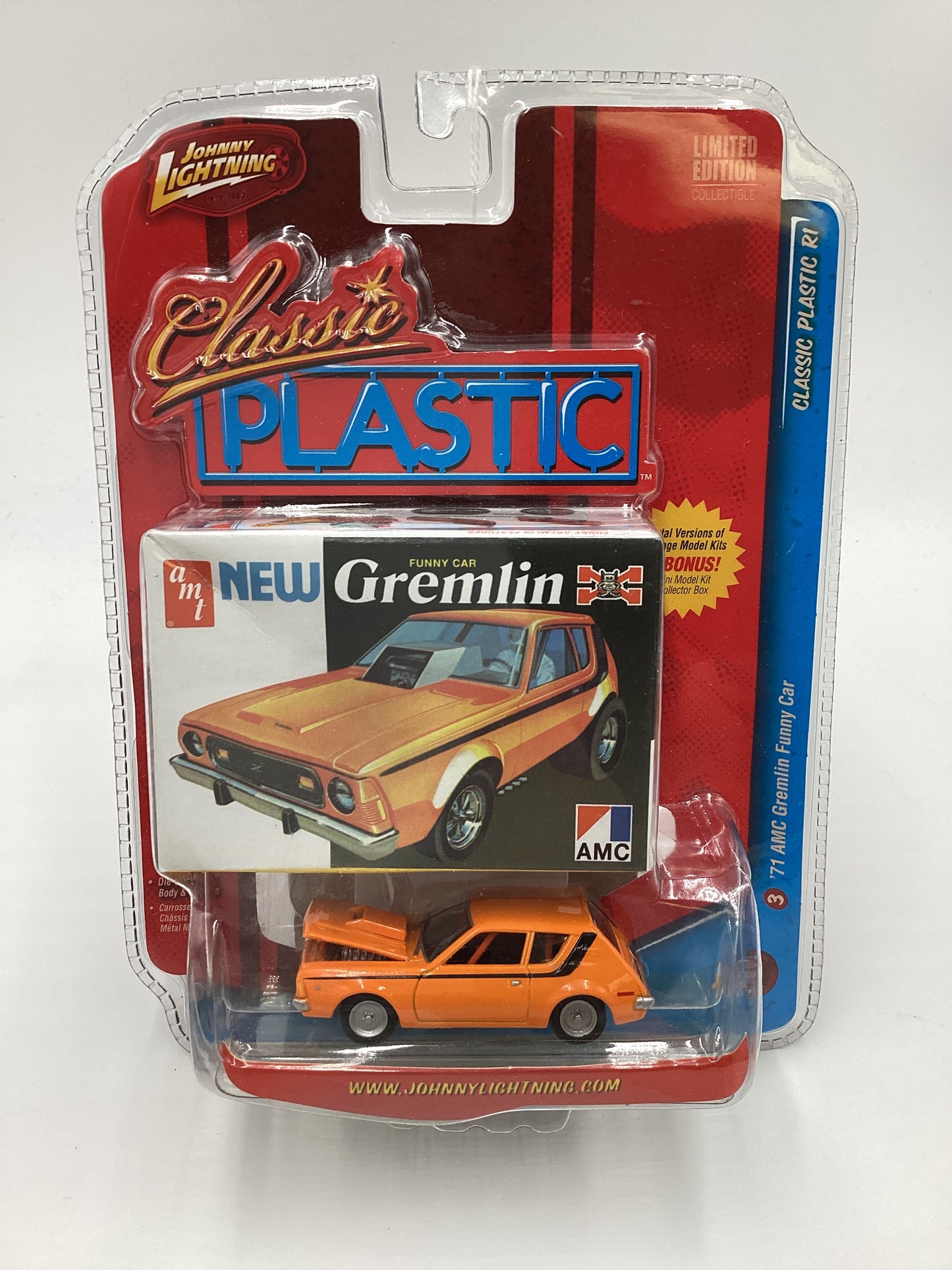 Johnny lightning Classic Plastic Release 1 #3 71 AMC Gremlin Funny Car Orange 232C