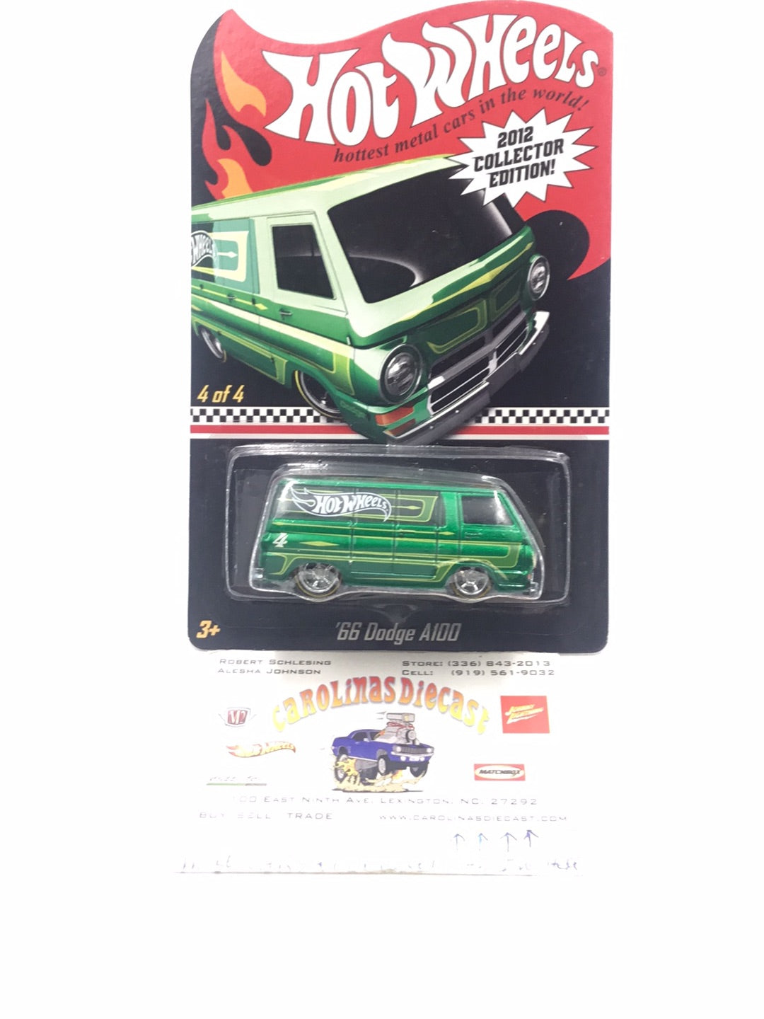 Hot wheels 2012 collectors edition 66 Dodge A100 Kmart mail in with protector