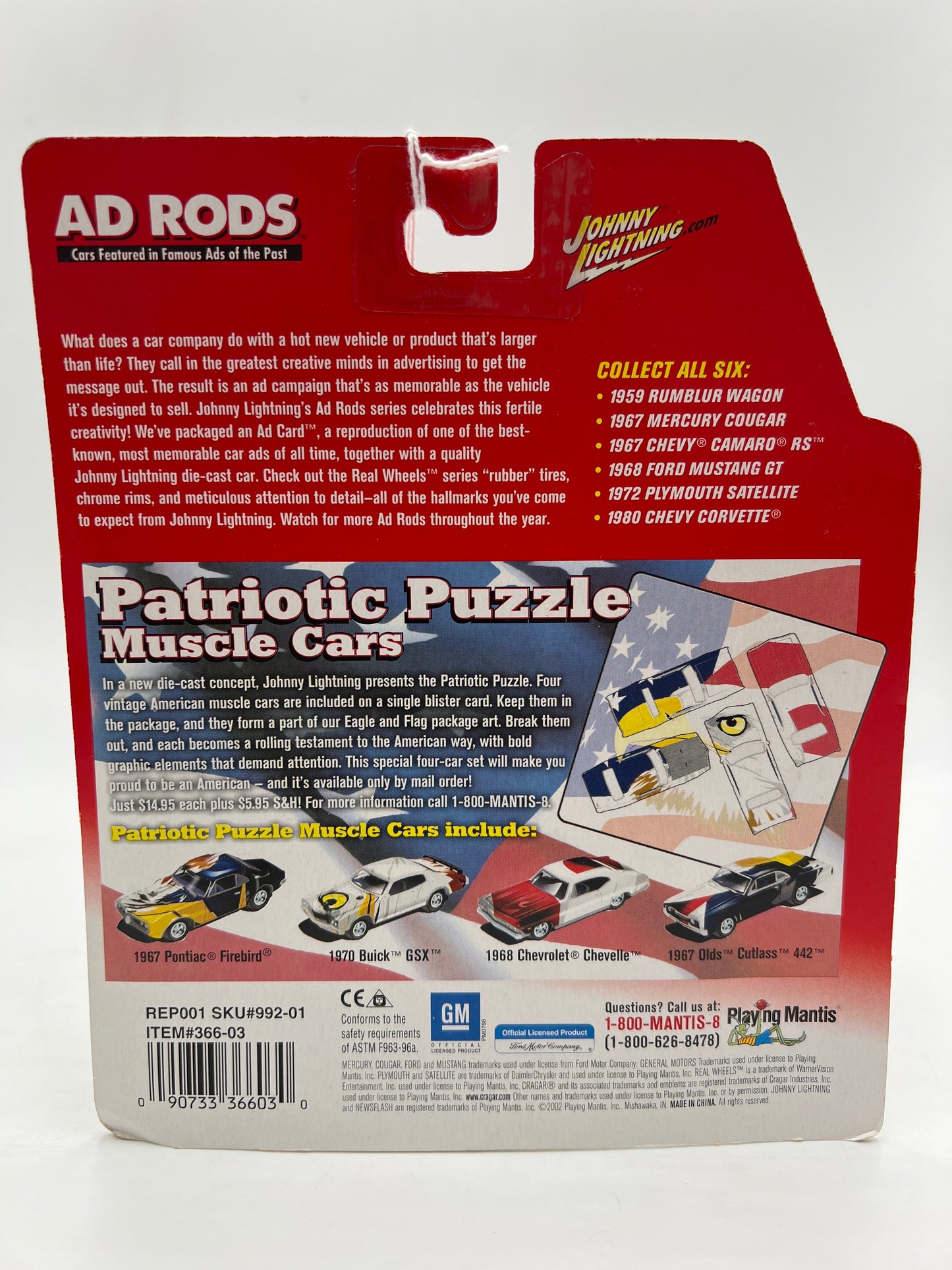 Johnny Lightning Ad Rods 1967 Mercury Cougar 227B