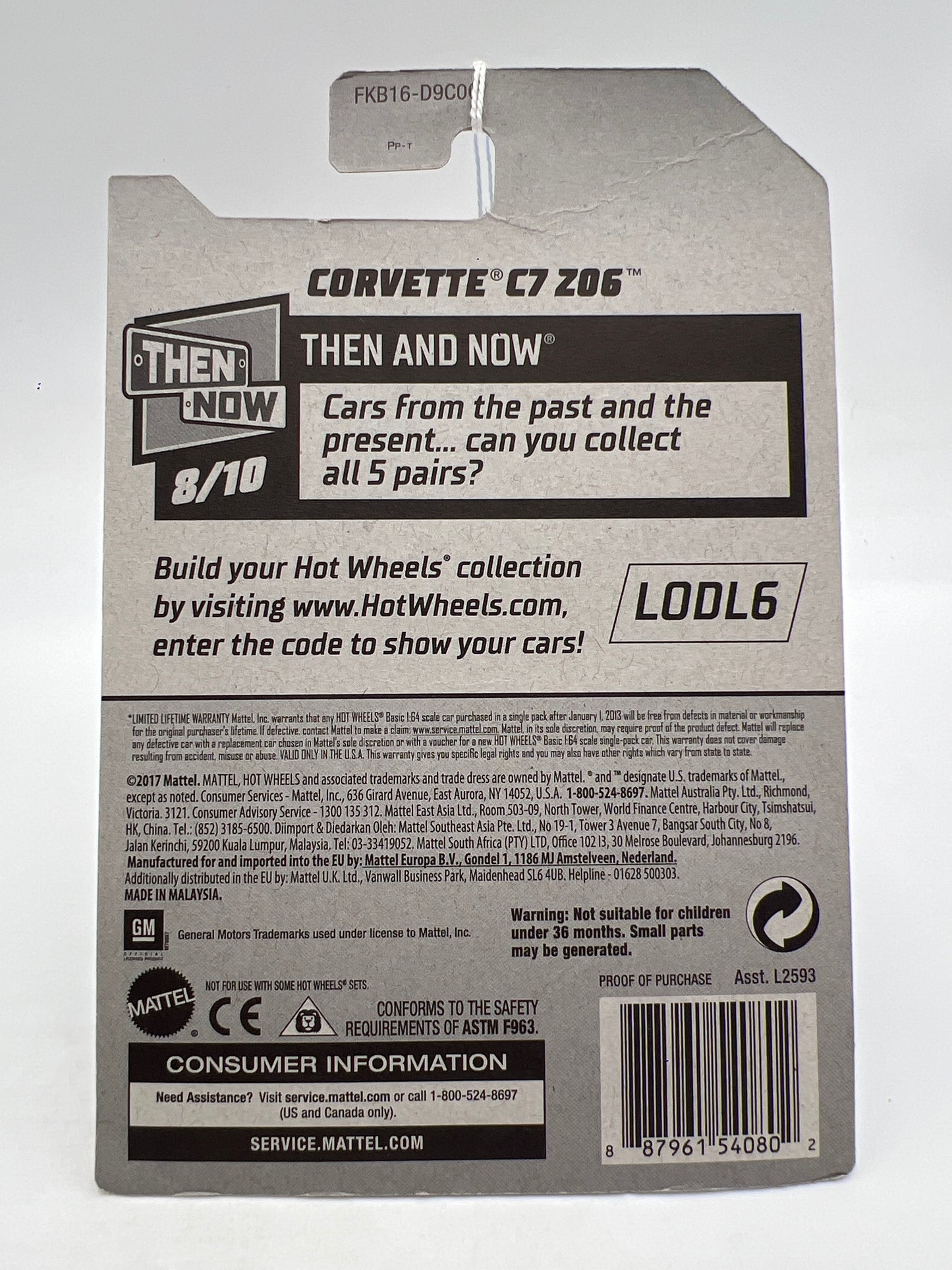 2018 Hot Wheels Then And Now #339 Corvette C7 Z06 Blue 1C