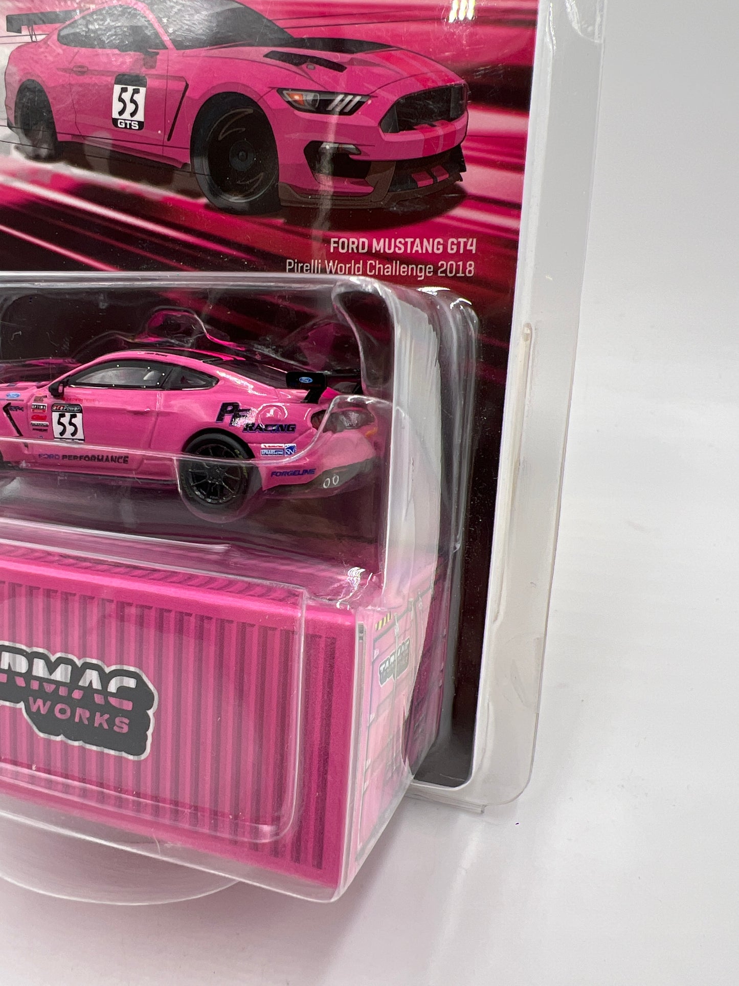 Tarmac Works x Global 64 Ford Mustang GT4 Pirelli World Challenge 2018 Pink VHTF