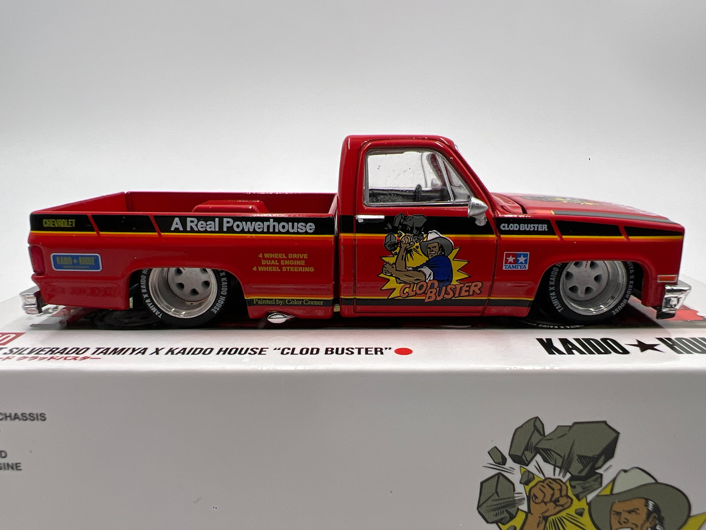 Mini GT x Kaido House #130 Chevrolet Silverado Tamiya x Kaido House Clod Buster Orange