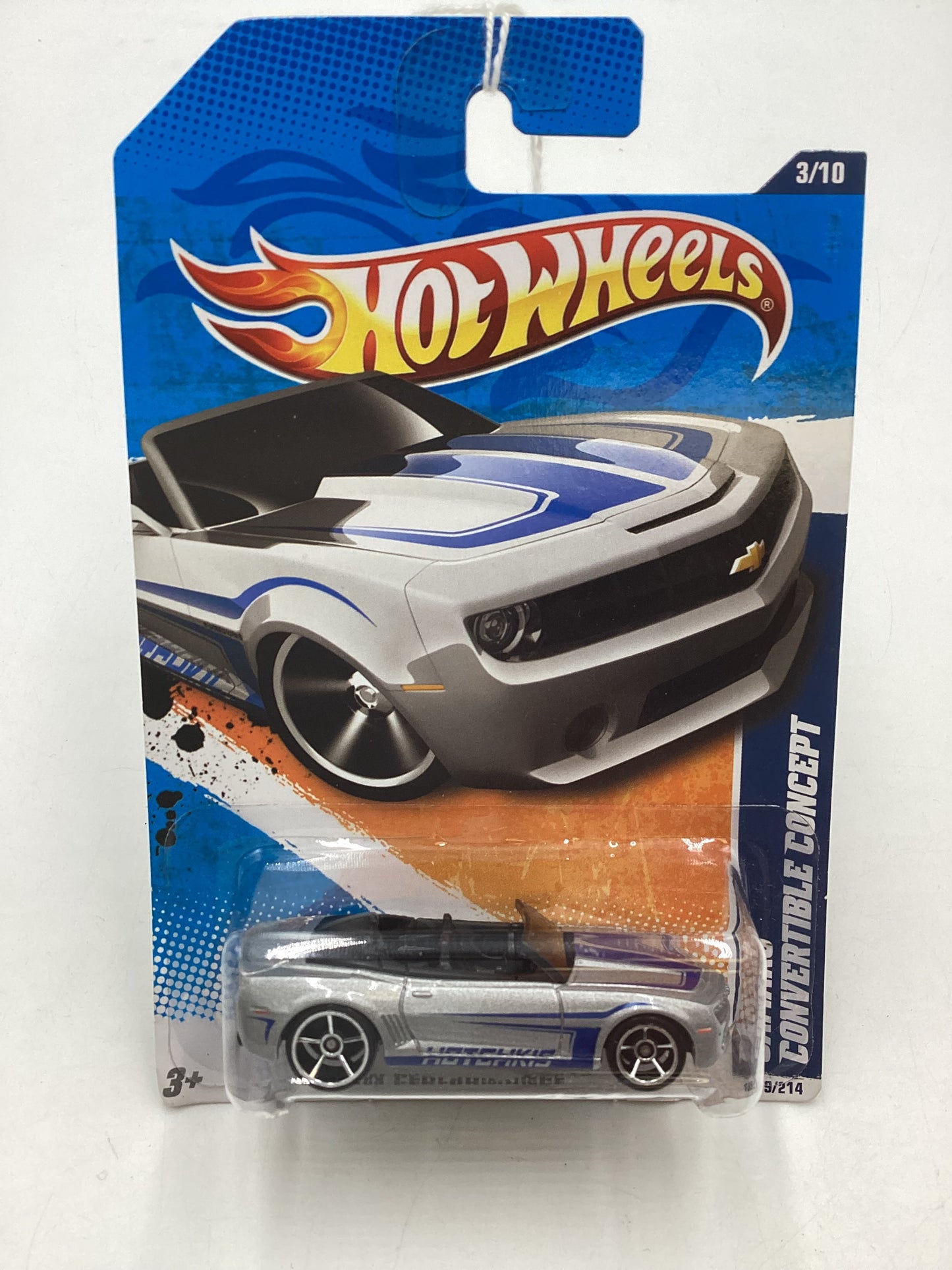 2011 Hot wheels #109 Silver Camaro Convertible Concept 16H