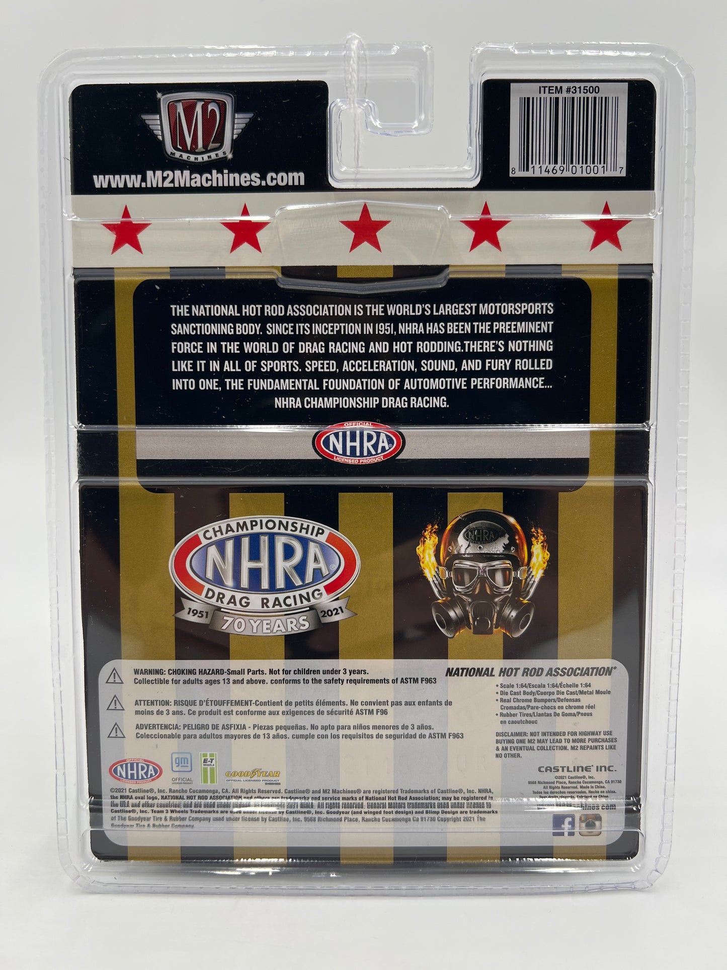 M2 Machines SEMA 2021 CHASE 1/400 NHRA 1955 Chevrolet Bel Air Gasser Gold FL05