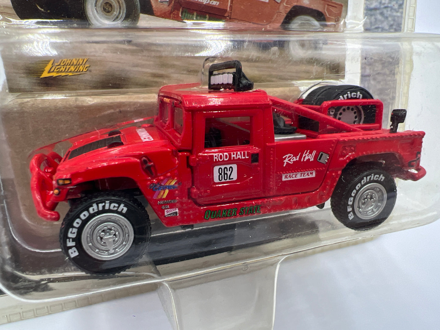 Johnny Lightning Hummer Series Rod Hall Off Road Racing Hummer Red 220D
