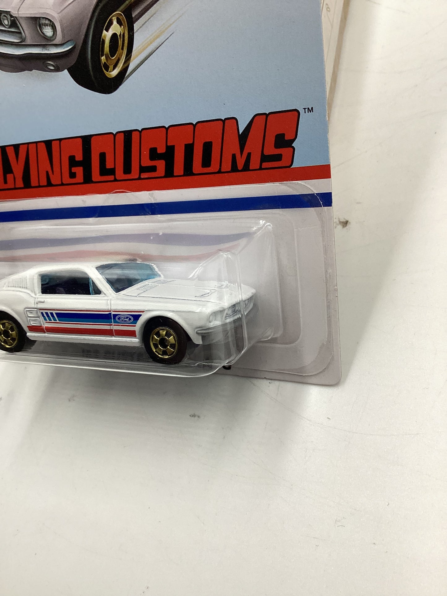 Hot Wheels Target Exclusive Flying Customs 67 Custom Mustang White Cracked Blister