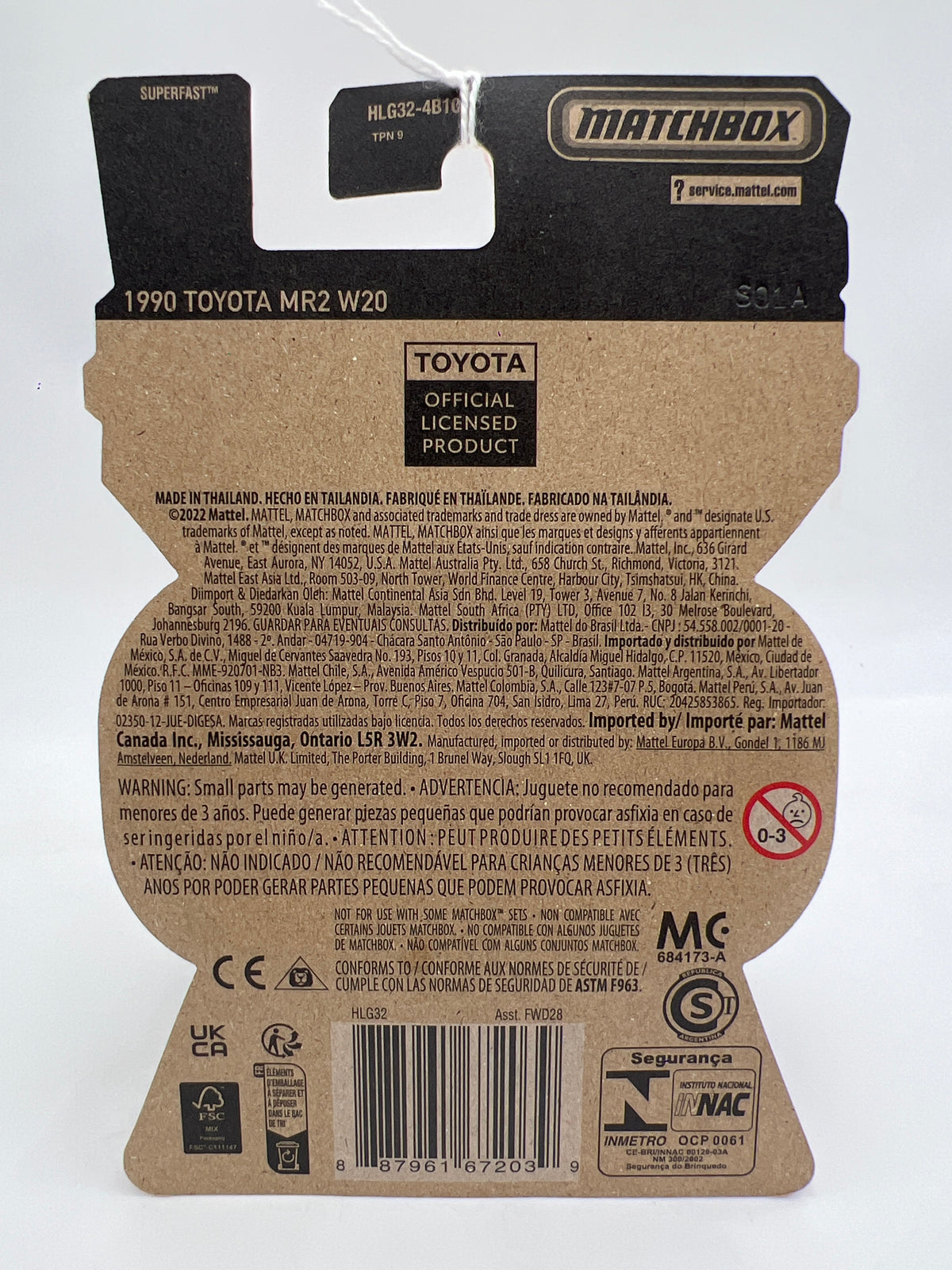 Matchbox Moving Parts #47 1990 Toyota MR2 W20 White RHD Lights Down