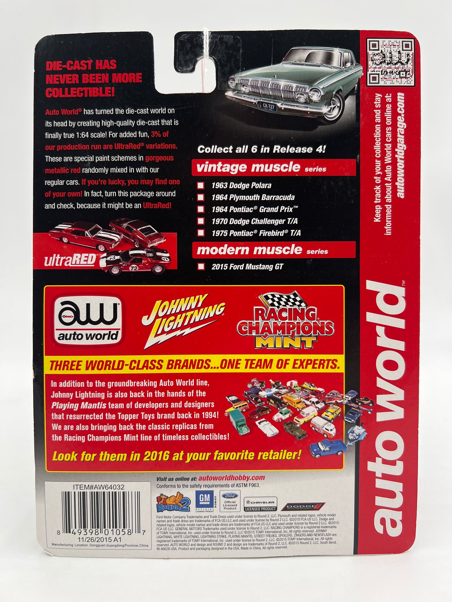 Auto World Vintage Muscle Release 4 #2 1964 Plymouth Barracuda Silver 185A