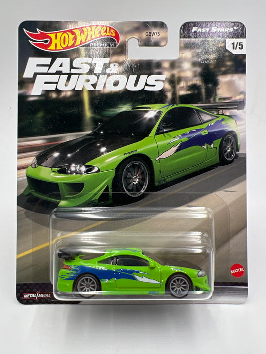Hot Wheels Premium Fast & Furious Fast Stars #1 Mitsubishi Eclipse Green W/Protector