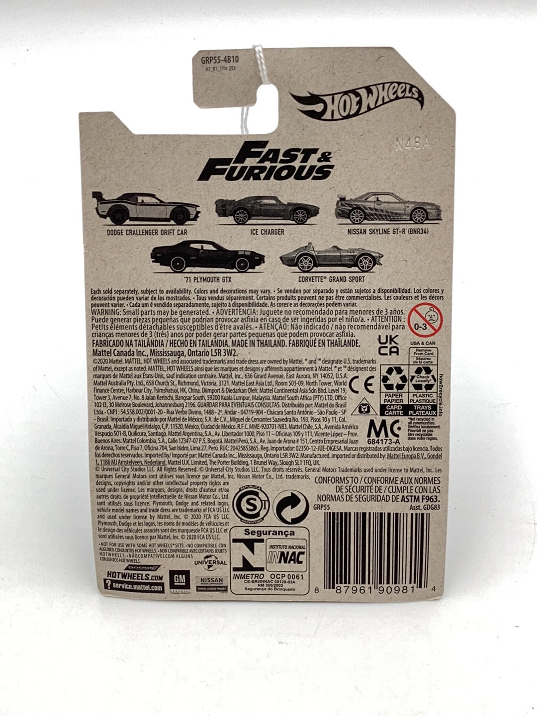 Hot wheels fast and furious 2/5 Ice Charger the fate of the furious 71H