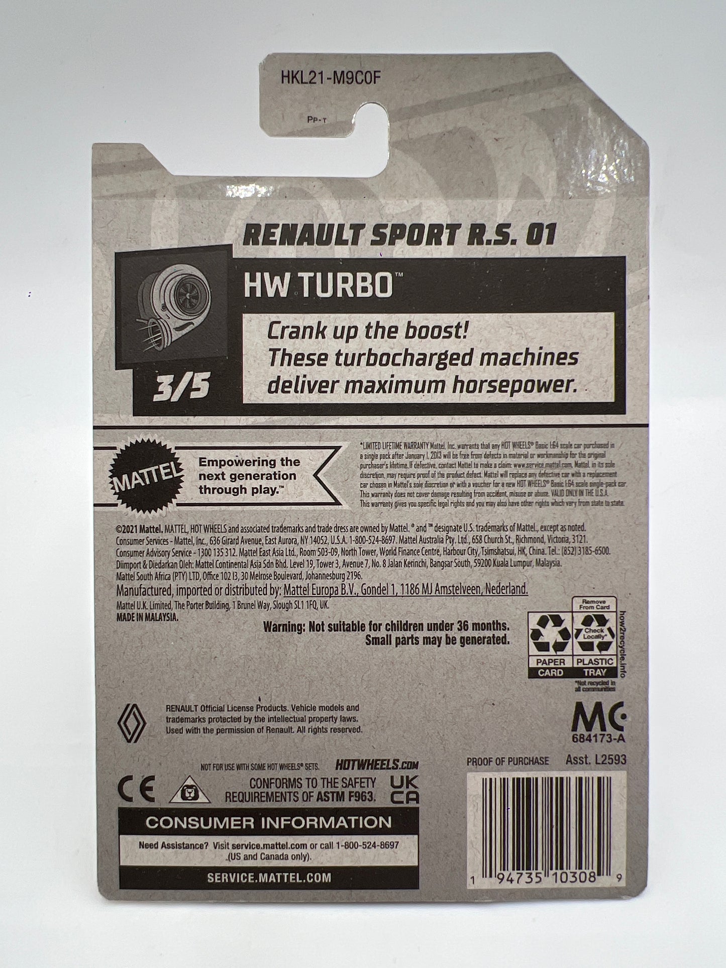 2023 Hot Wheels Super Treasure Hunt #134 Renault Sport R.S. 01 Red W/Protector