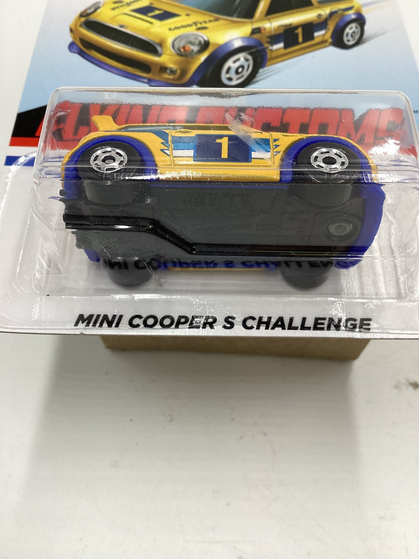 Hot Wheels Target Exclusive Flying Customs Mini Cooper S Challenge Yellow 156H