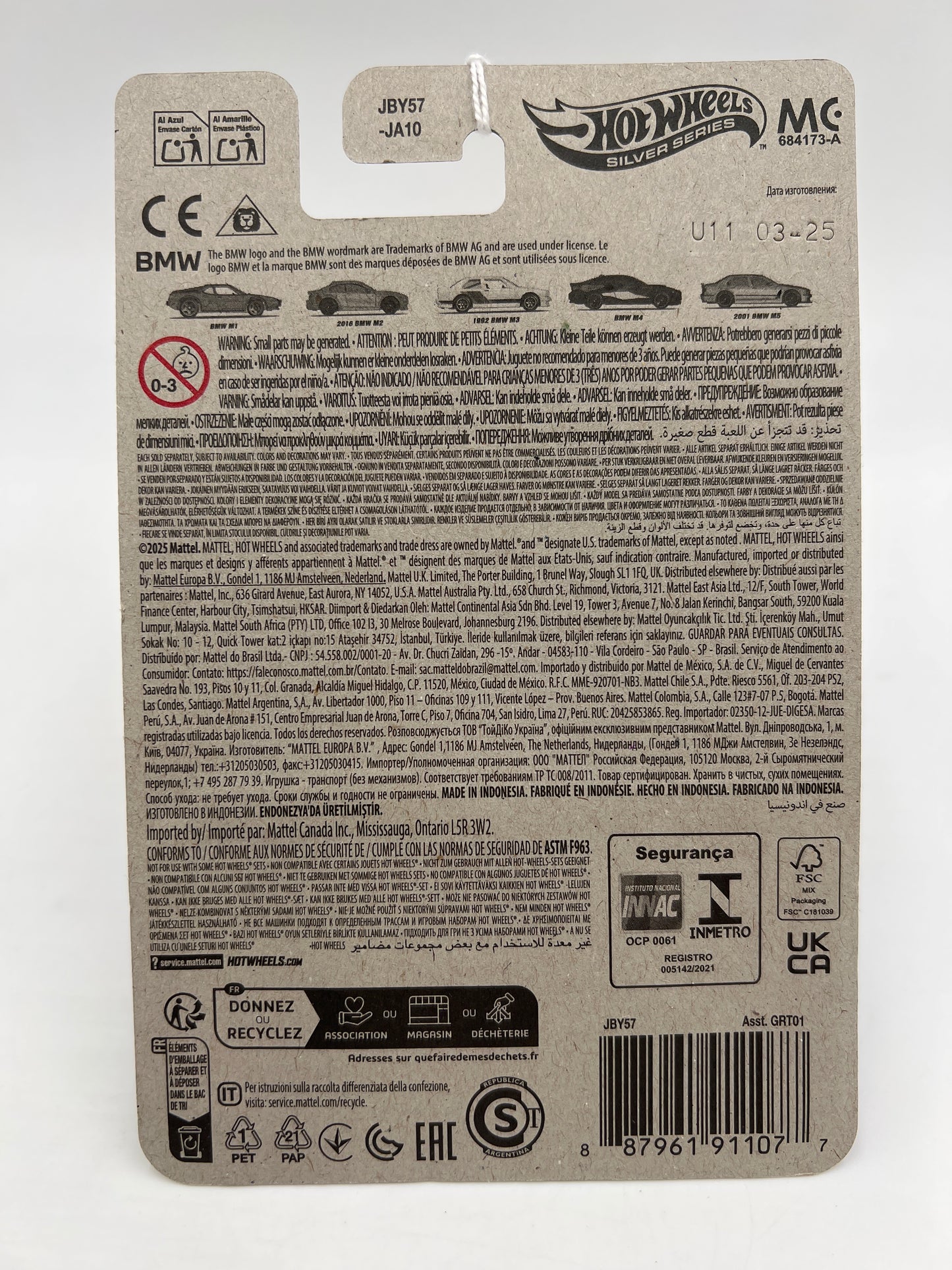 2025 Hot Wheels Silver Series BMW Set #4 BMW M4 Dark Blue 154D