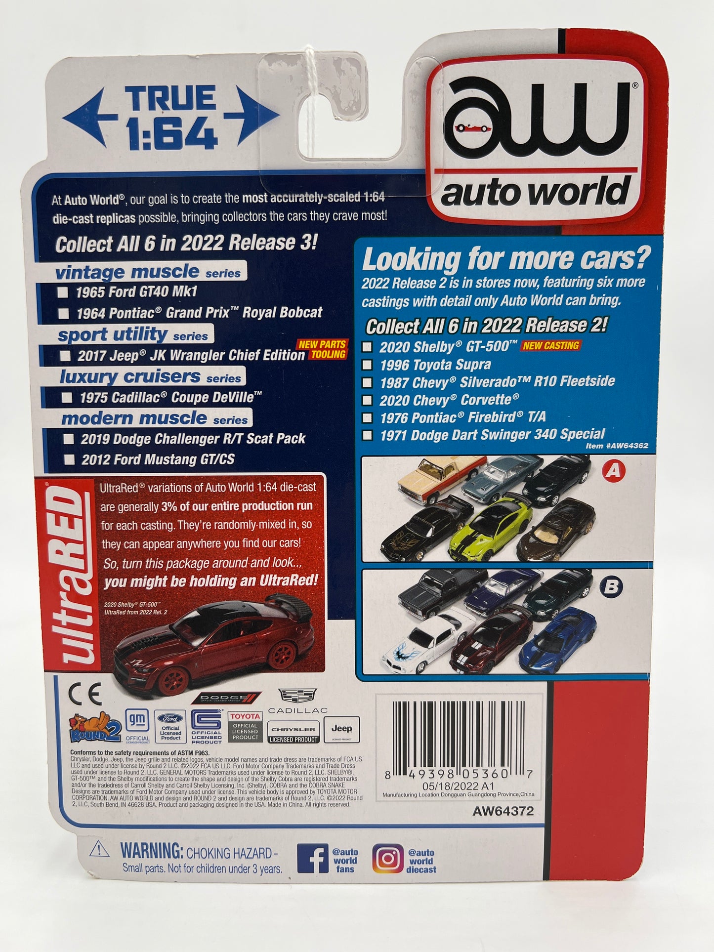 Auto World Ultra Red Chase Vintage Muscle Release 3 Version A 1964 Pontiac Grand Prix Royal Bobcat Red