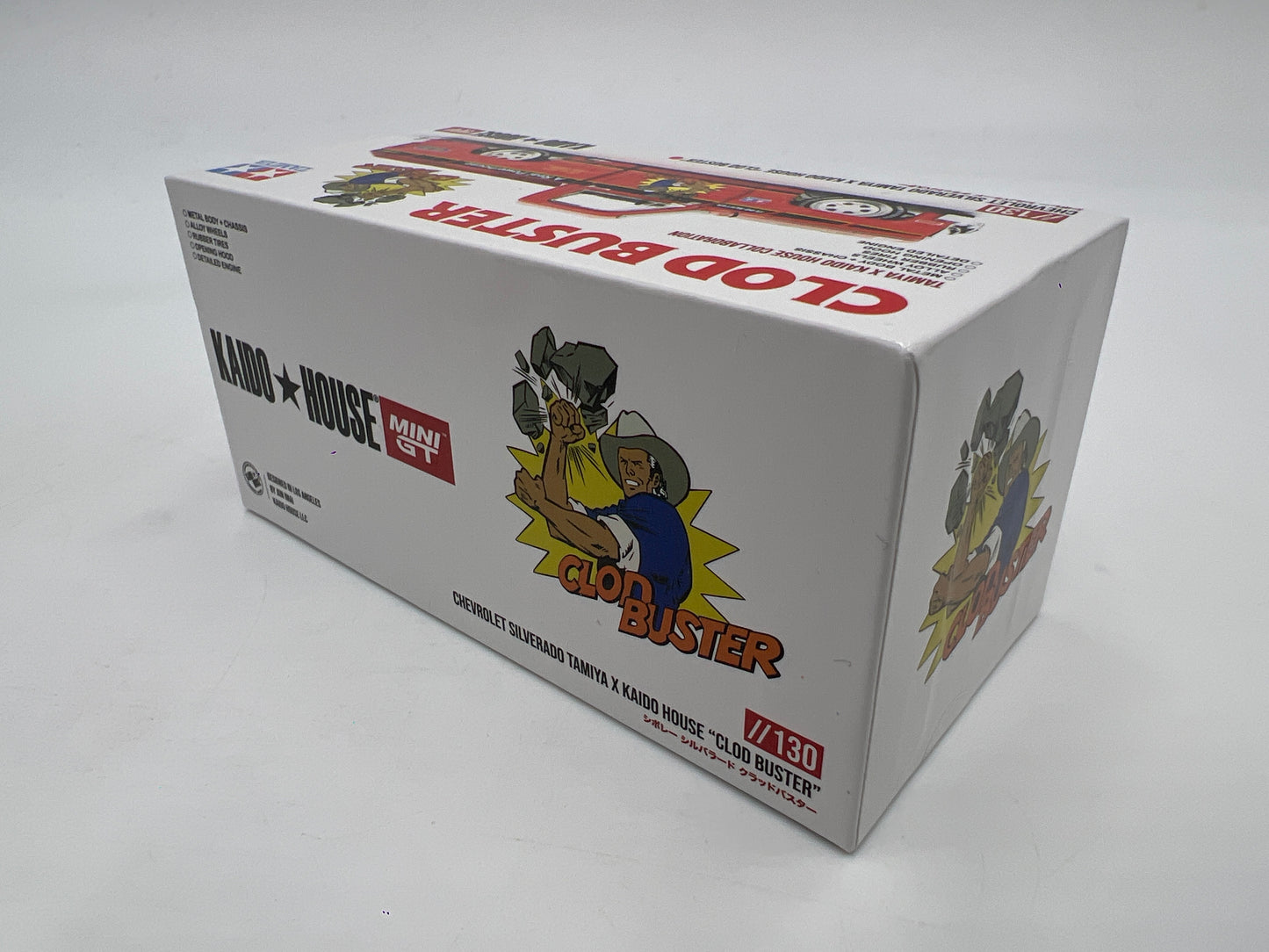 Mini GT x Kaido House #130 Chevrolet Silverado Tamiya x Kaido House Clod Buster Orange