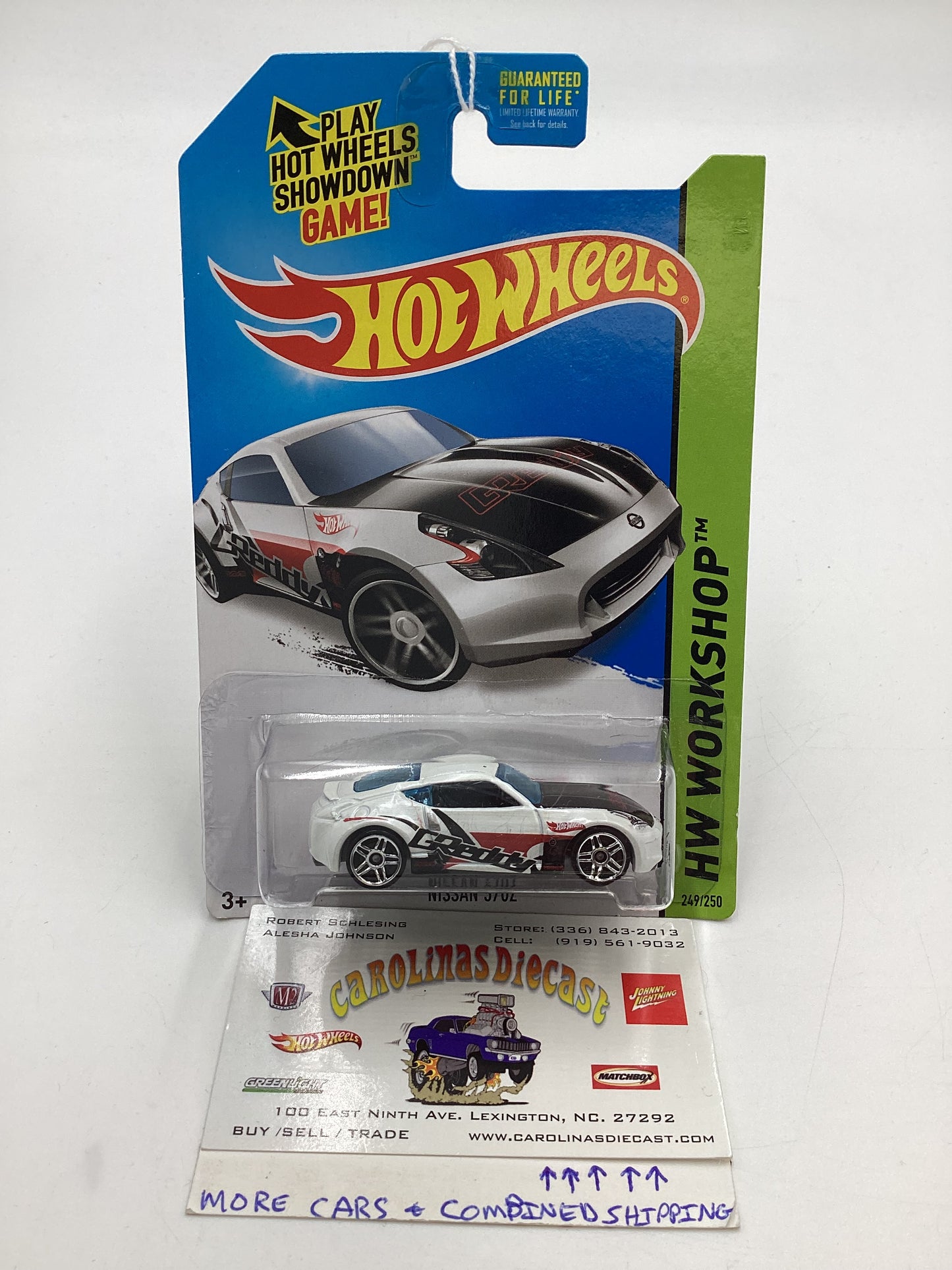 2014 Hot Wheels Workshop #249 Nissan 370Z GReddy White 82D