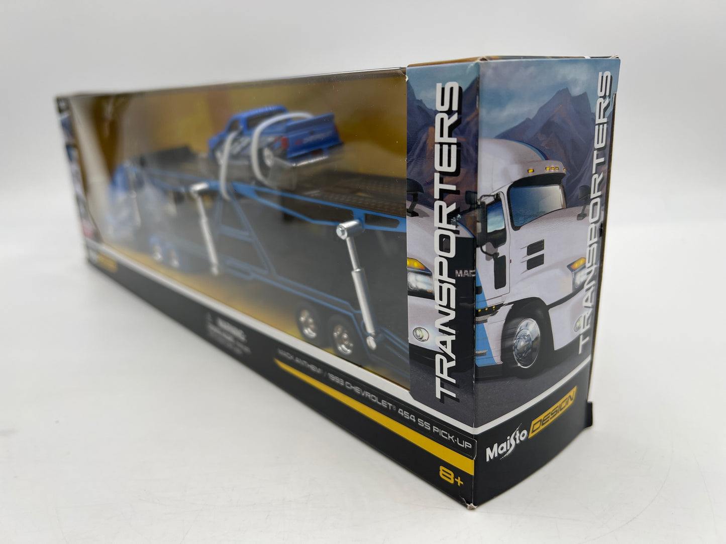 Maisto Design 1/64 Mijo Exclusives Transporters Mack Anthem & 1993 Chevrolet 454 SS Pick-Up