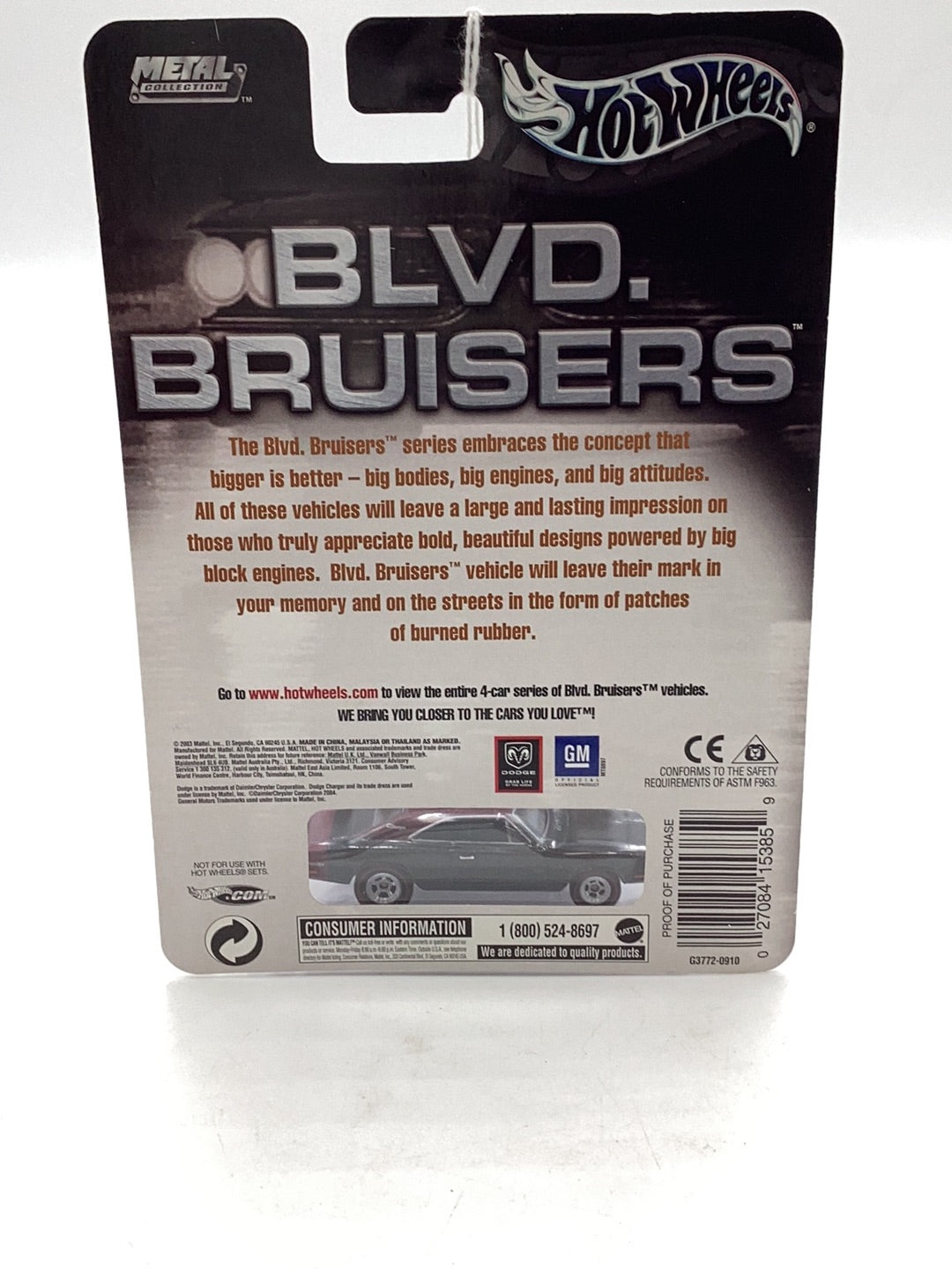 Hot wheels Blvd. Bruisers htf color 69 Dodge Charger 4/4