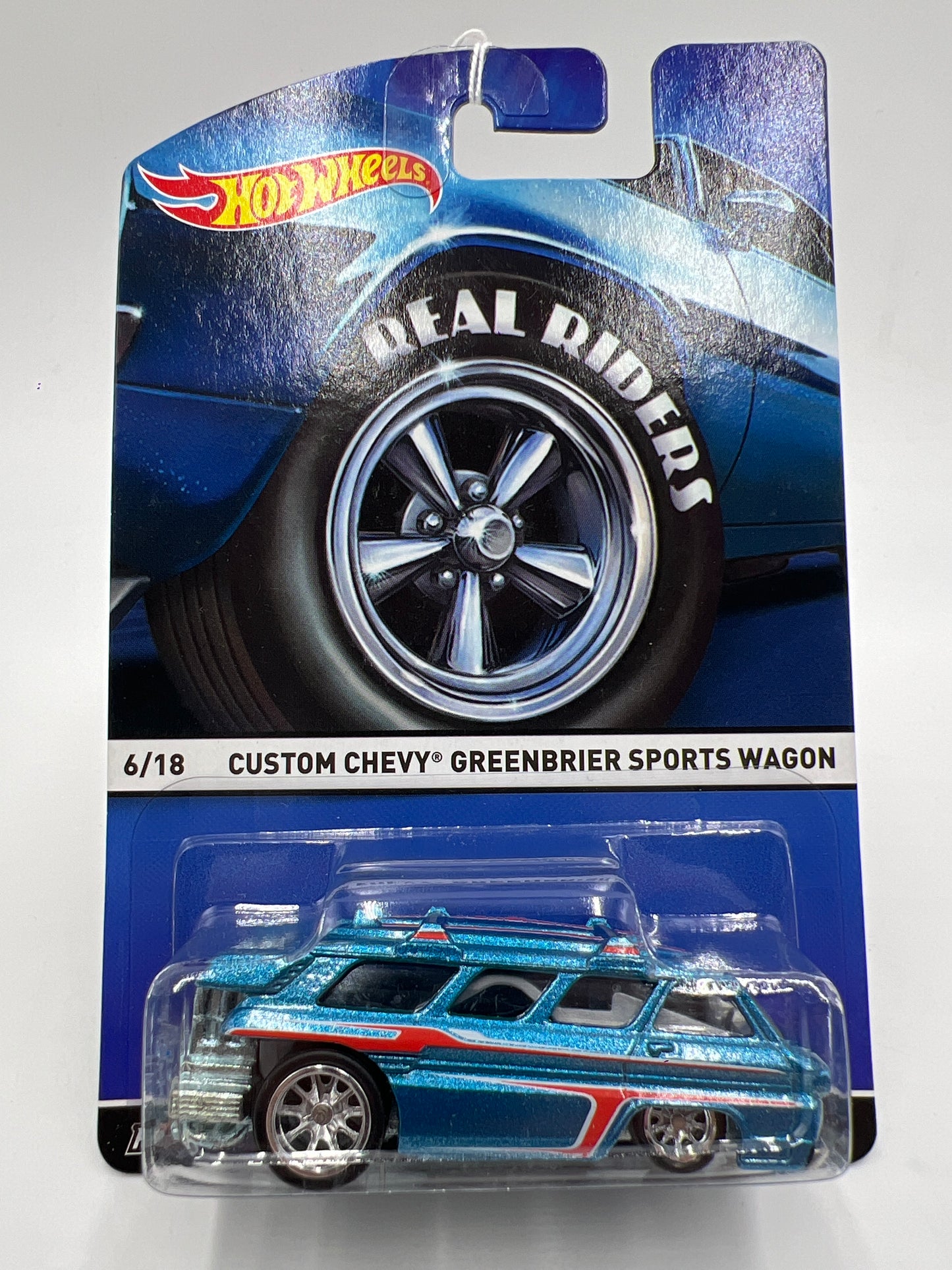Hot Wheels Premium Real Riders #6 Custom Chevy Greenbrier Sports Wagon Blue