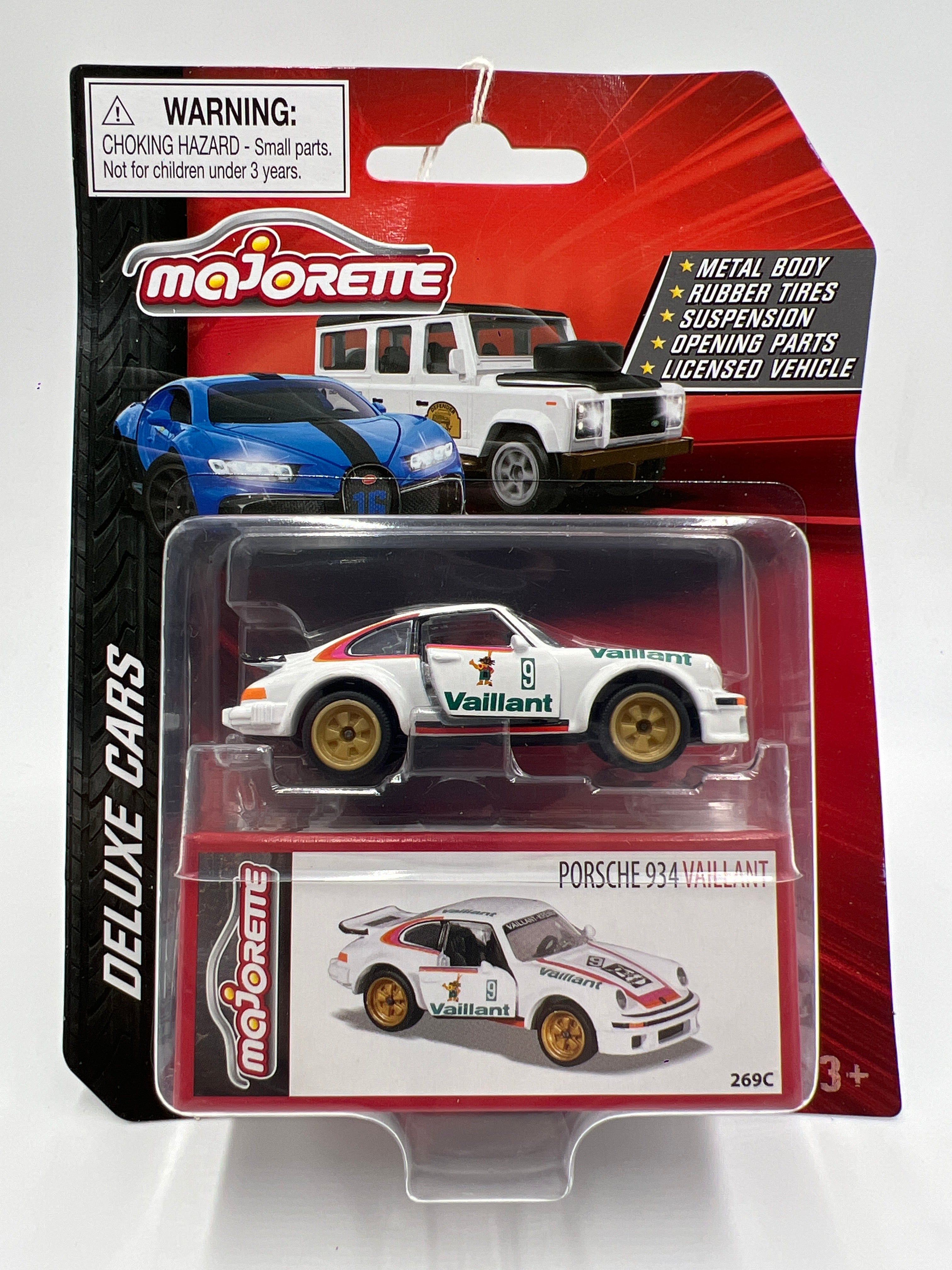 Majorette Deluxe Cars Porsche 934 Vaillant White 111G