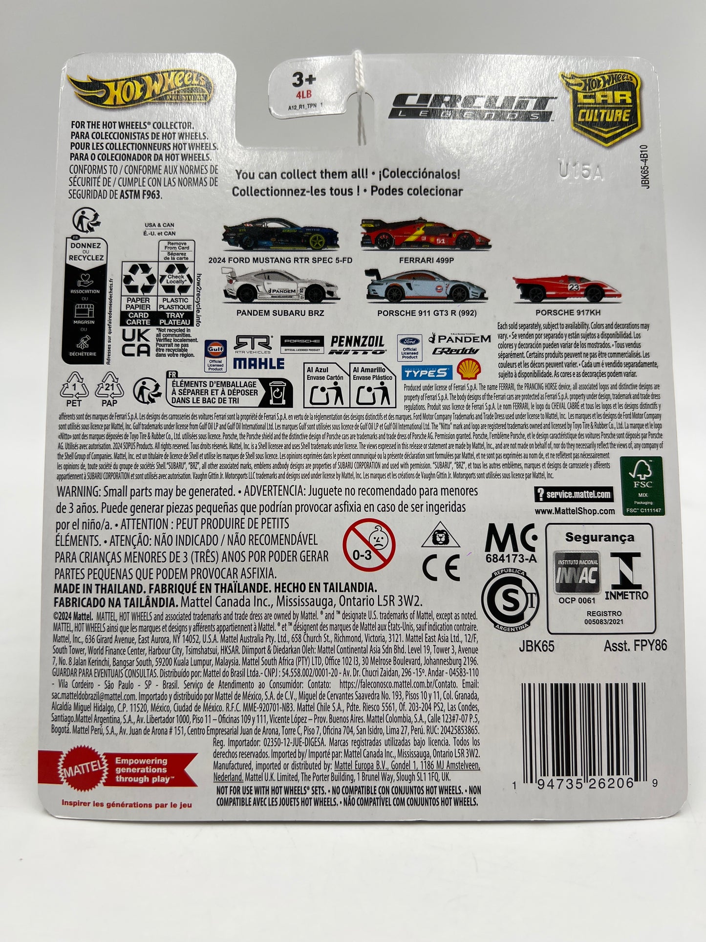 2025 Hot Wheels Car Culture Premium Circuit Legends #5 Porsche 911 GT3 R 992 Gulf 258C