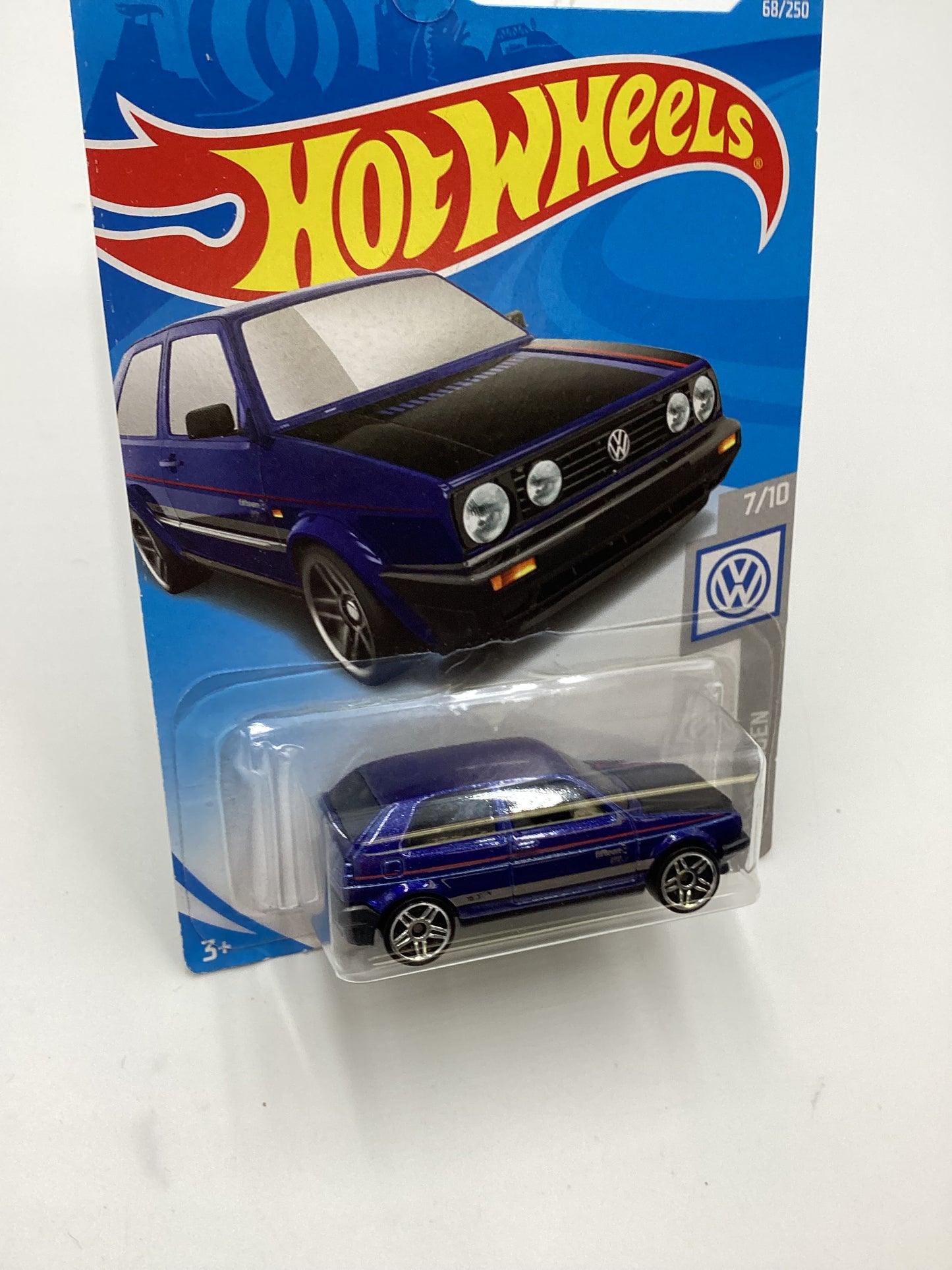 2019 Hot Wheels #68 Volkswagen Golf MK2 Blue 97i