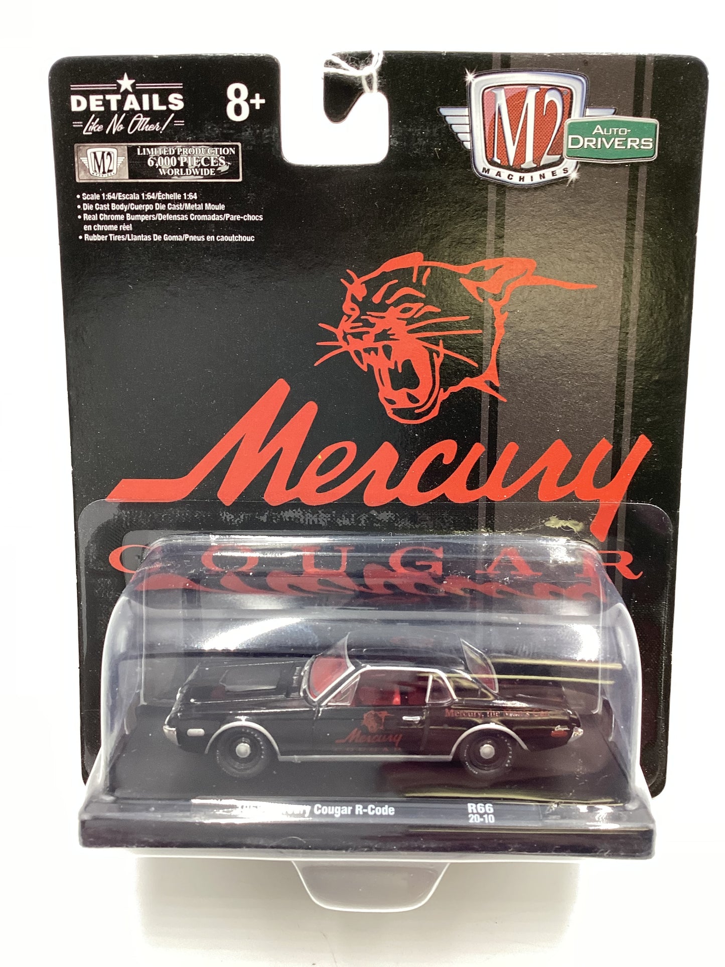 M2 Machines Auto Drivers 1966 Mercury Cougar R-Code Black R66 193B