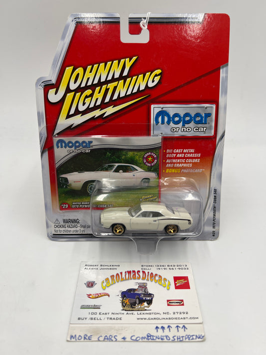 Johnny Lightning White Lightning Chase Mopar Or No Car #29 1970 Plymouth Cuda 340 White