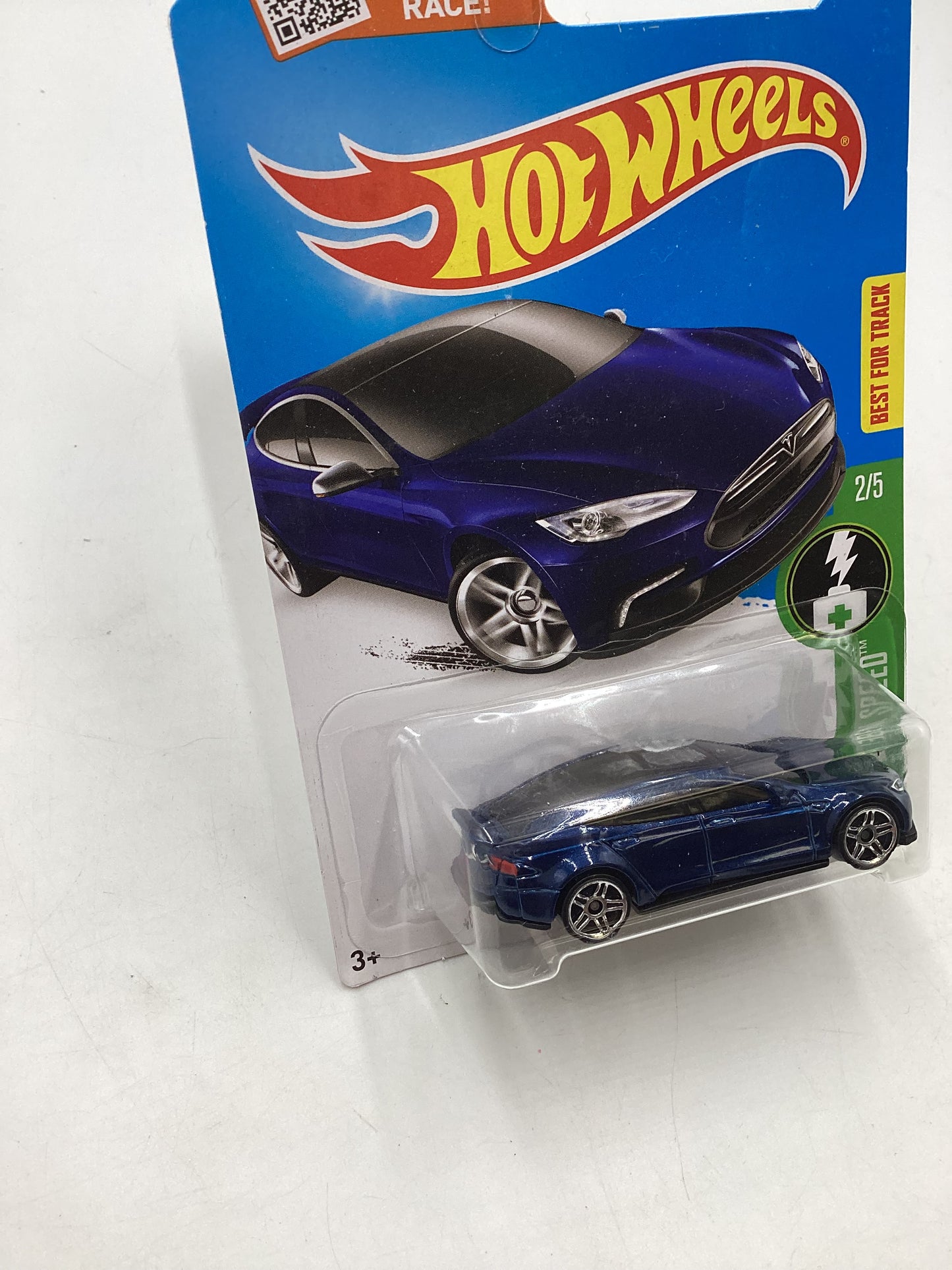 2016 Hot wheels HW Green Speed #242 Tesla Model S (Roof Rub) 50B