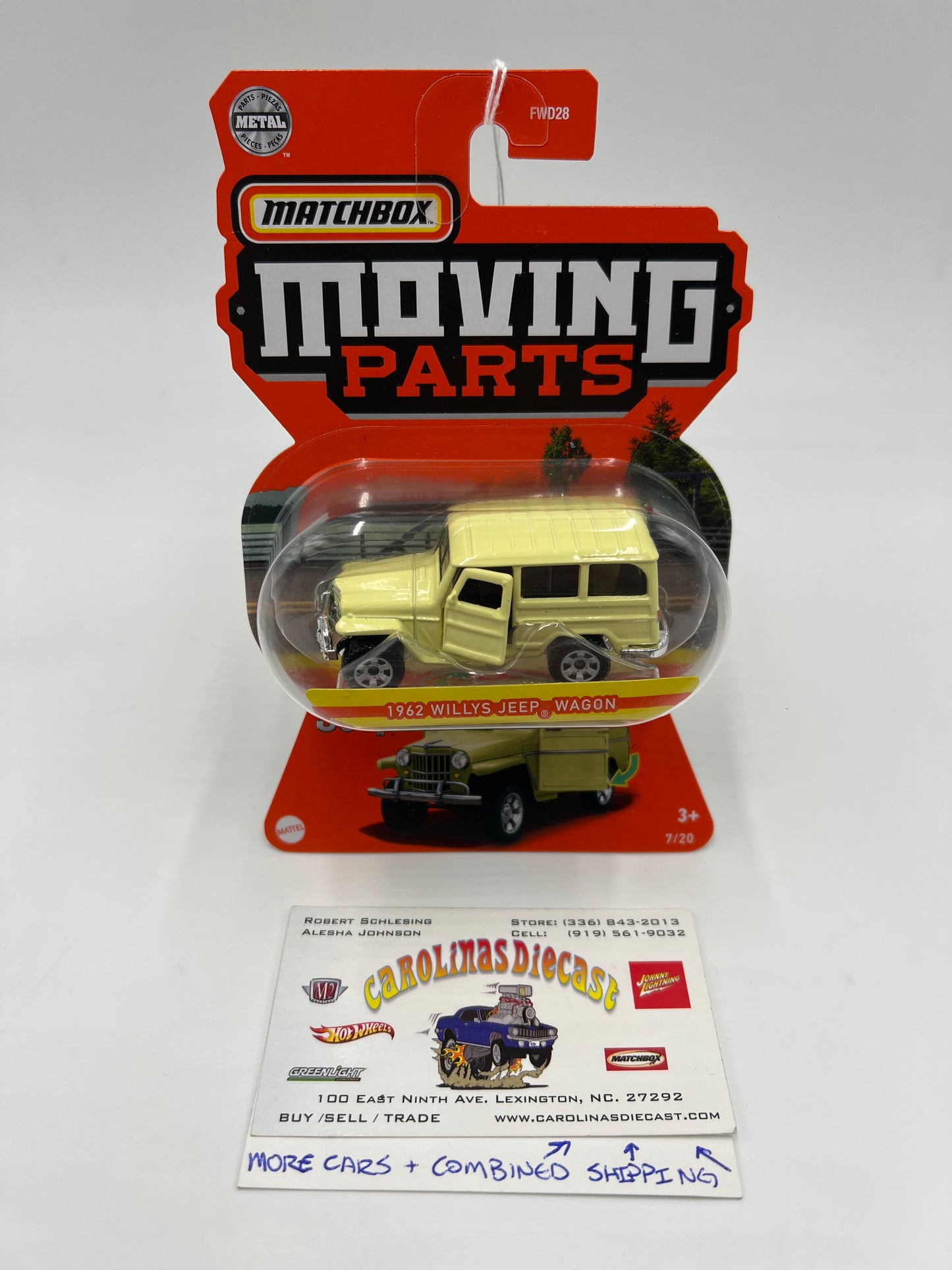 Matchbox Moving Parts #7 1962 Willys Jeep Wagon Yellow 162B