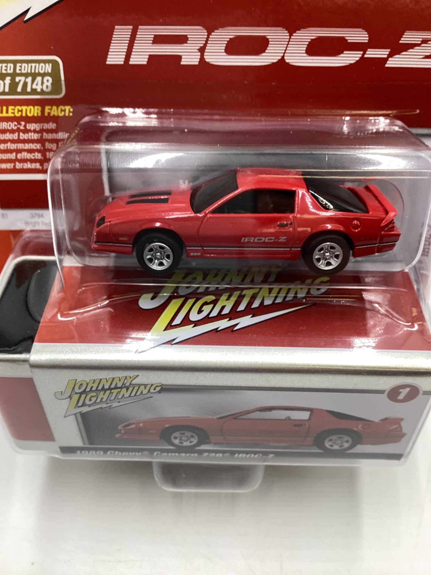 Johnny Lightning Storage Tin Release 2 Version A 1989 Chevy Camaro Z28 IROC-Z Red 221B