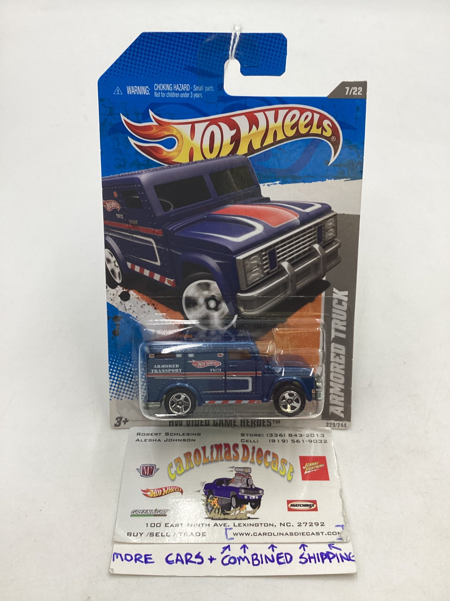 2011 Hot Wheels #229 Armored Truck Blue 45i