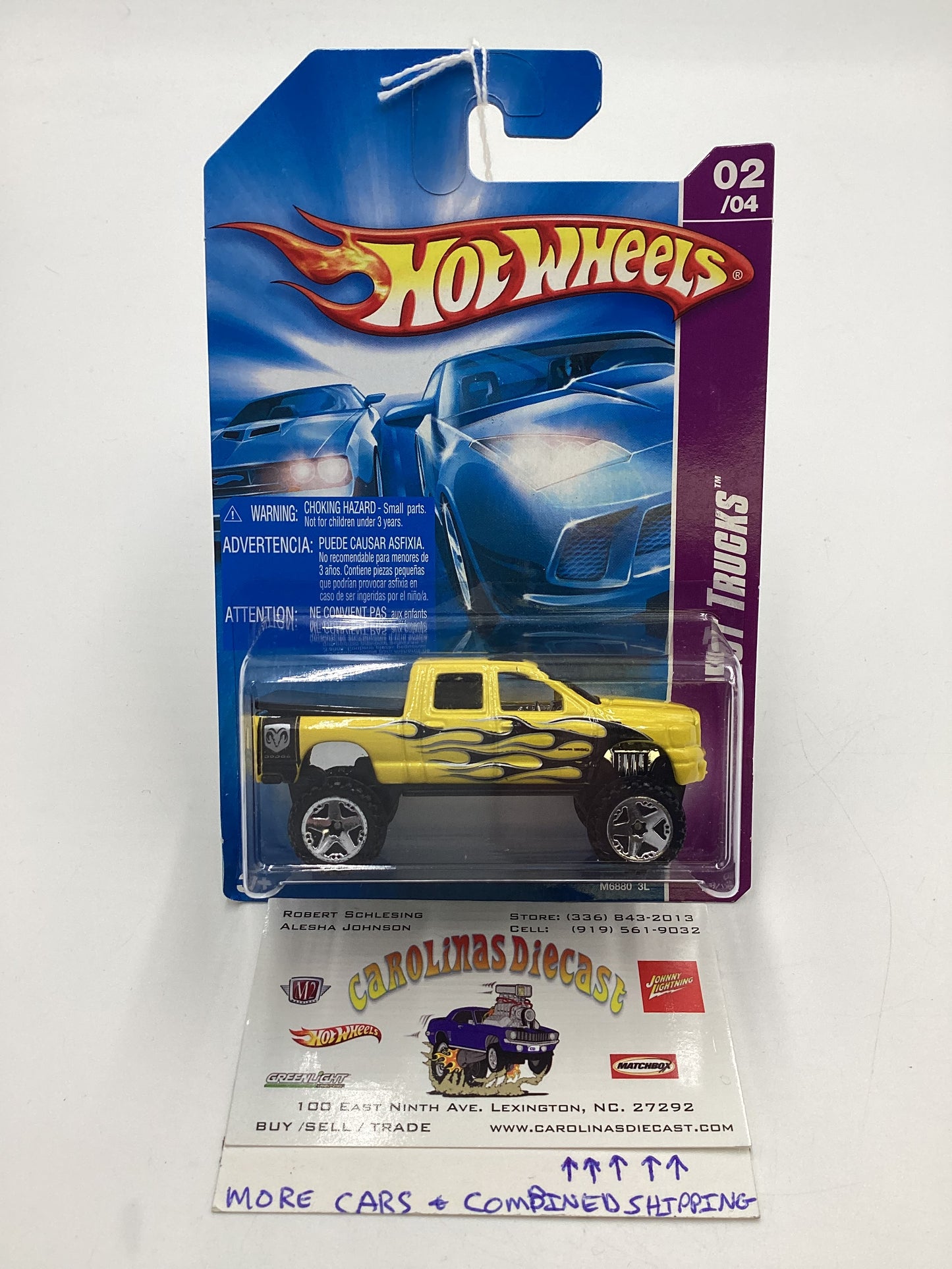 2008 Hot Wheels HW Team: Hot Trucks #138 Dodge Ram 1500 Yellow International Card 40A
