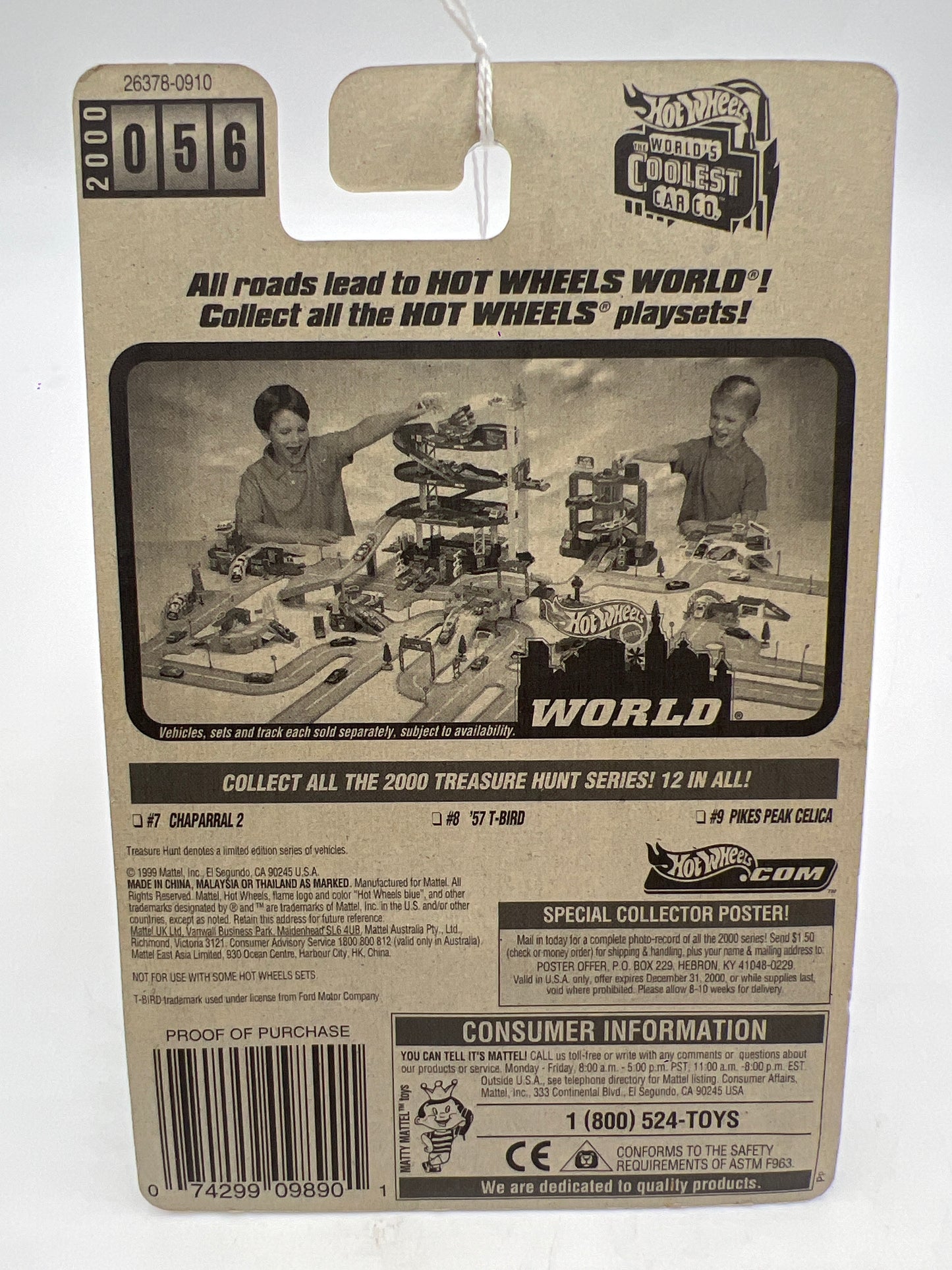 2000 Hot Wheels Treasure Hunt Series 8/12 57 T-Bird #056 275D