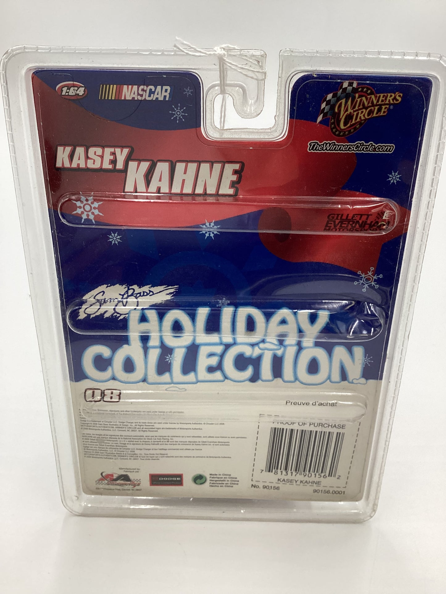 2008 Winners Circle Sam Bass Holiday Collection Kasey Kahne Foundation Happy Holidays #9 Dodge Red SR