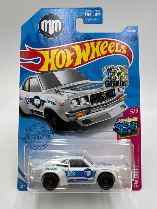 2021 Hot Wheels Factory Sealed Super Treasure Hunt #137 Mazda RX-3 White W/Protector