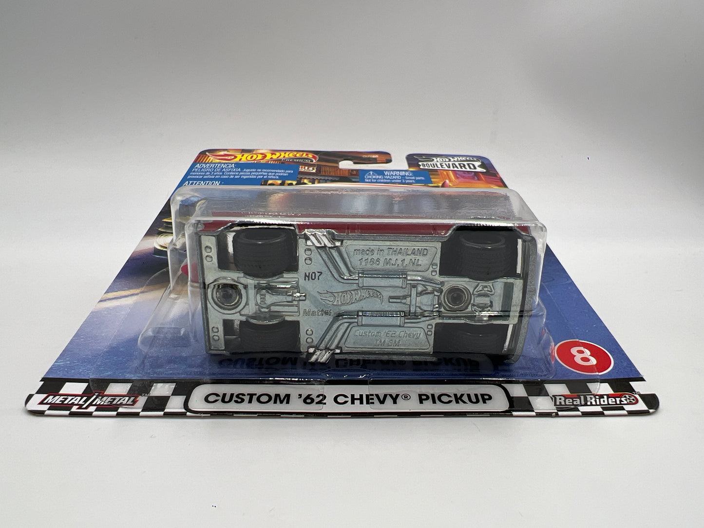 Hot Wheels Premium Boulevard #8 Custom 62 Chevy Pickup Red/Gray W/Protector