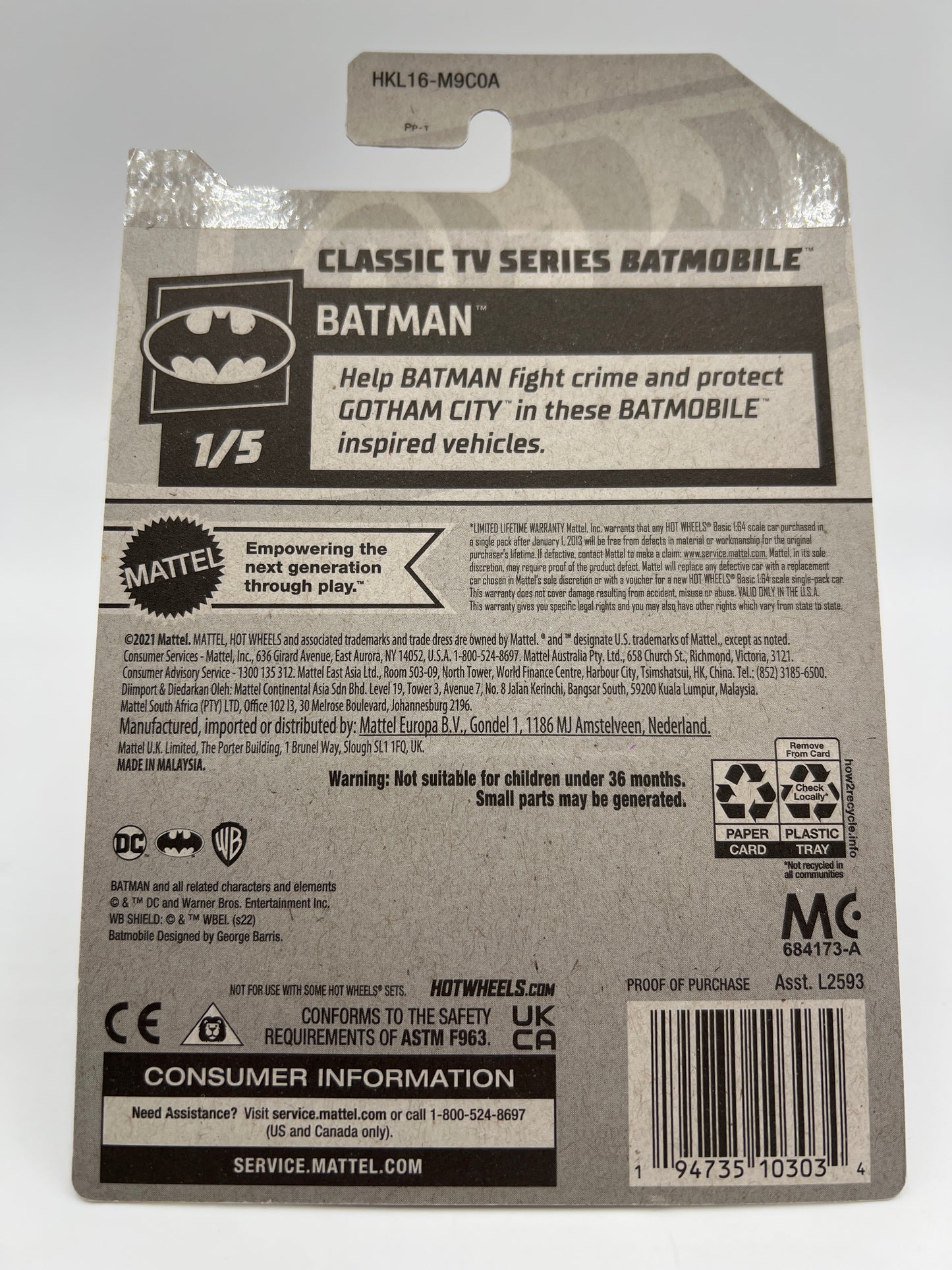 2023 Hot Wheels Super Treasure Hunt #3 Classic TV Series Batmobile Red W/Protector