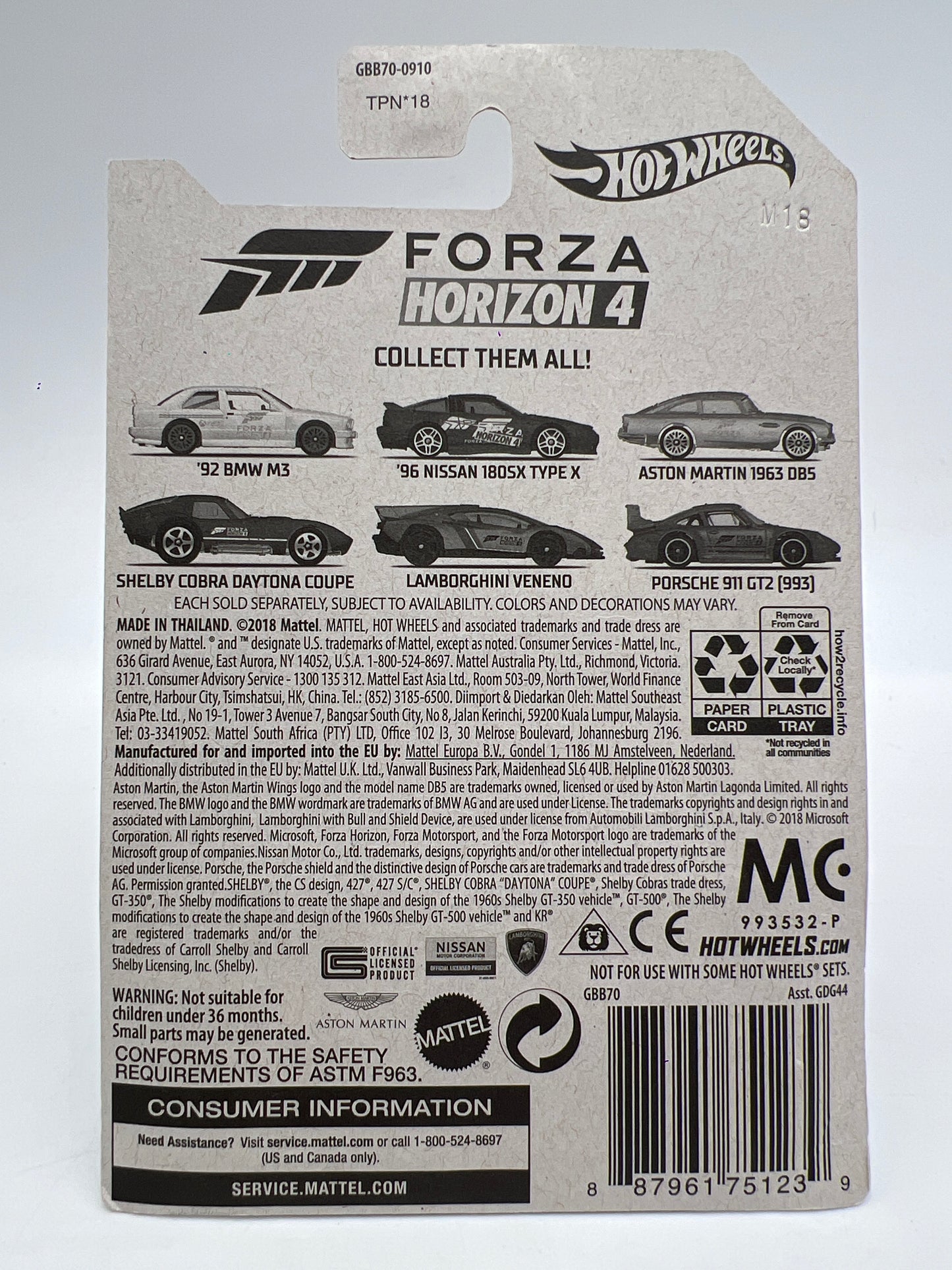 Hot Wheels Forza Horizon 4 #6 Porsche 911 GT2 993 Blue