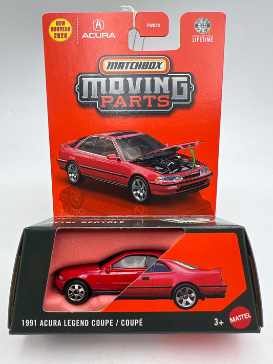 2026 Matchbox Moving Parts #31 1991 Acura Legend Coupe Red