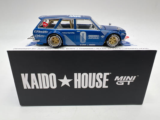 Mini GT Kaido House #011 Datsun 510 Wagon Pro Street Blue