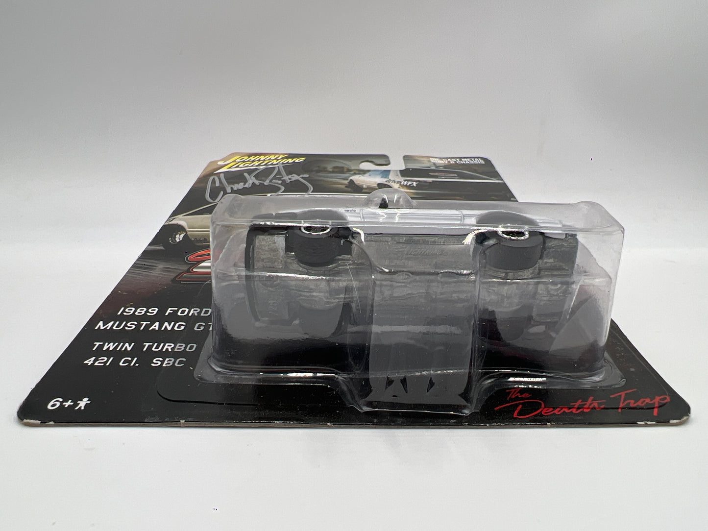 Johnny Lightning Street Outlaws SIGNED Chuck Seitsinger 1989 Ford Mustang GT W/Protector