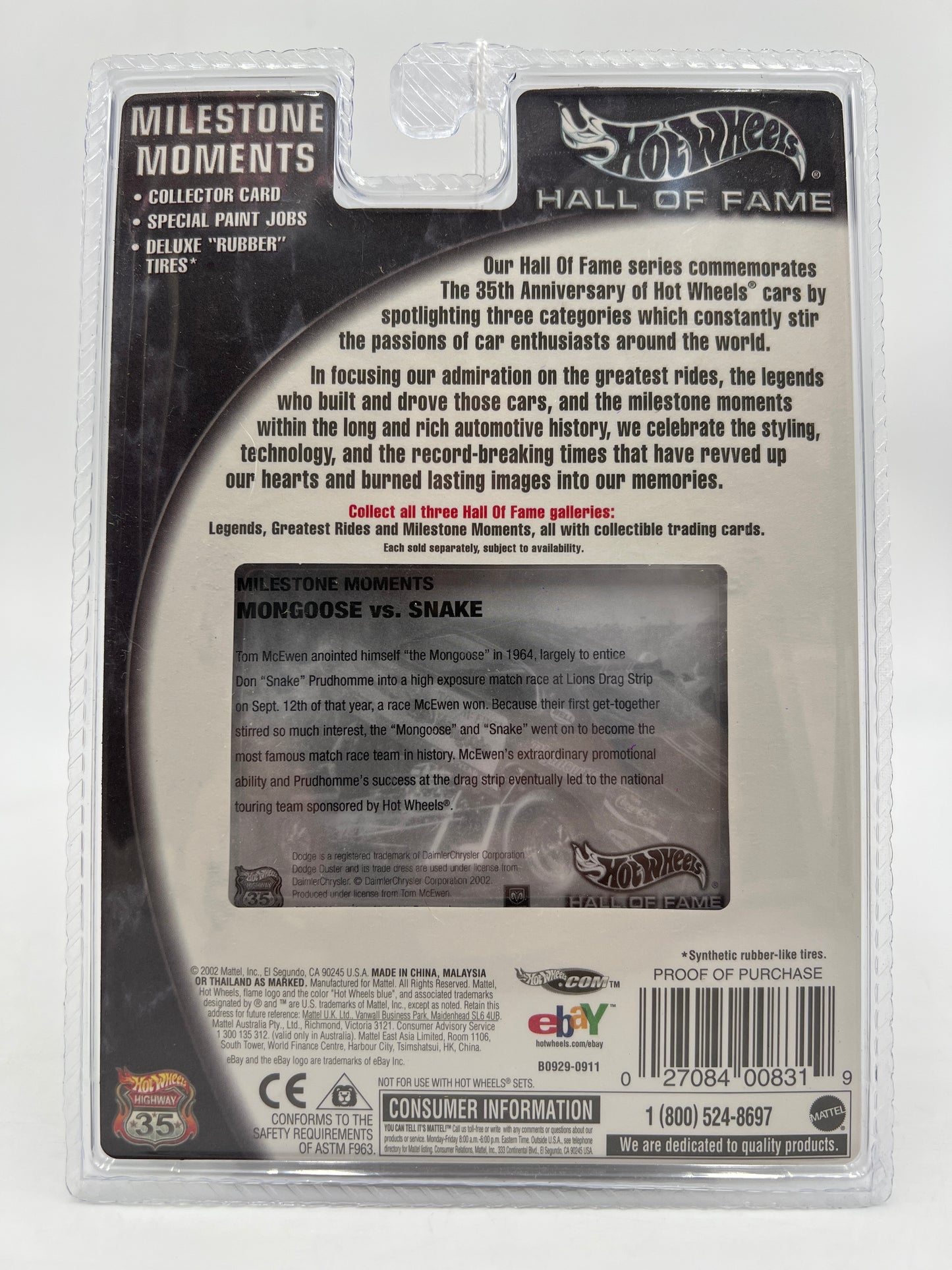 Hot Wheels Hall of Fame Milestone Moments Mongoose vs. Snake The Mongoose Red