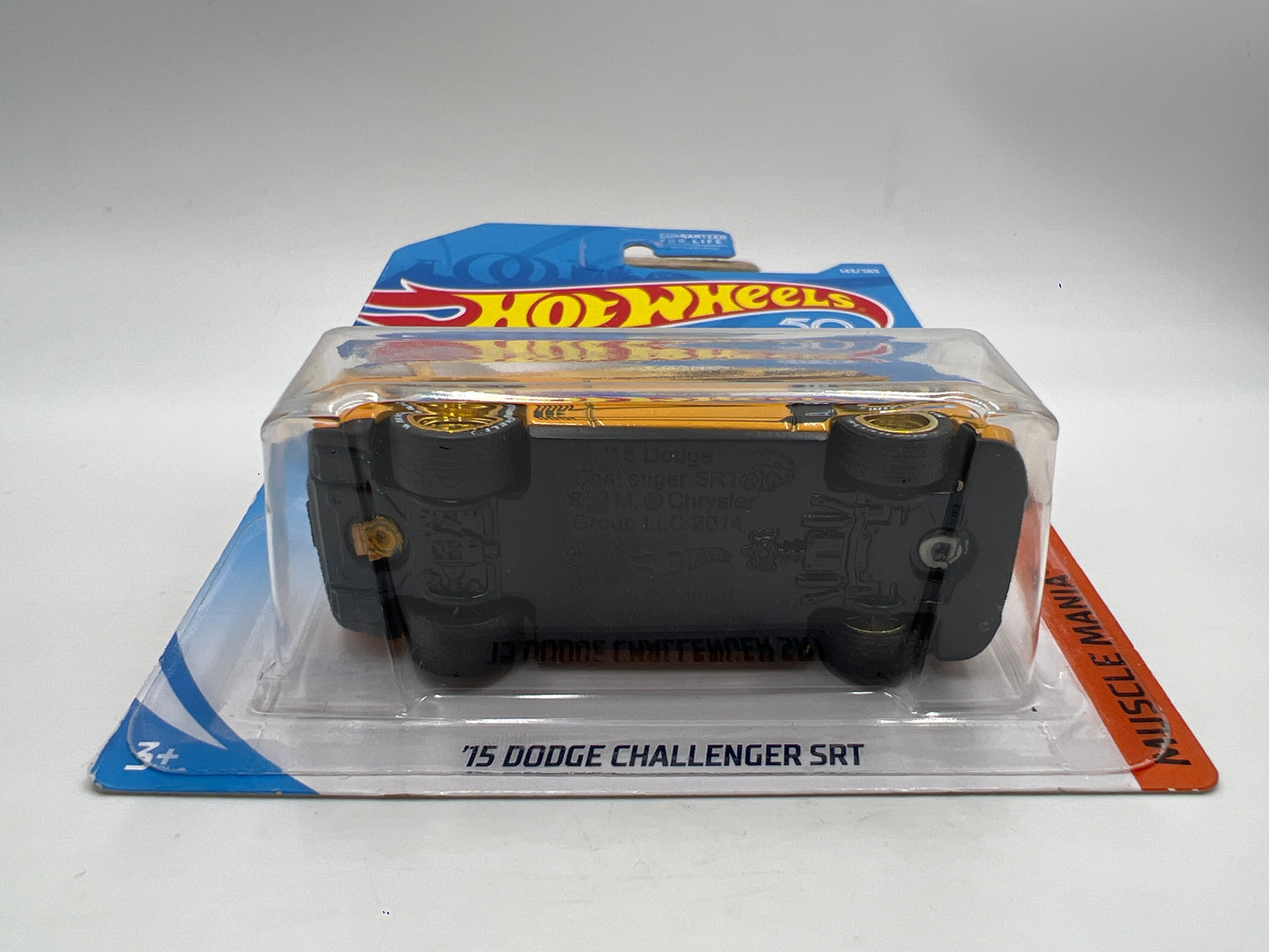 Hot Wheels 15 Dodge Challenger SRT Yellow Wheel Swap Custom On Card W/Protector SR