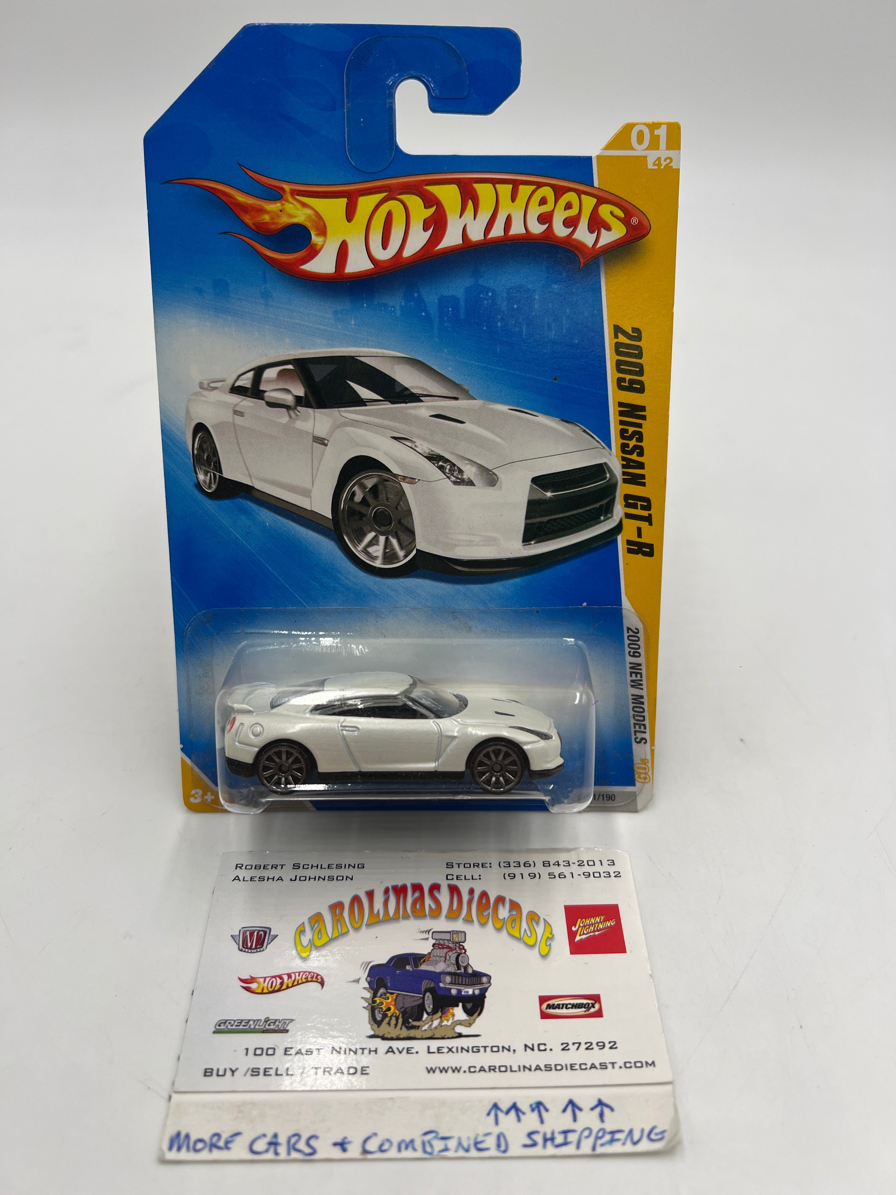 2009 Hot Wheels New Models #001 2009 Nissan GT-R White HTF Smoked