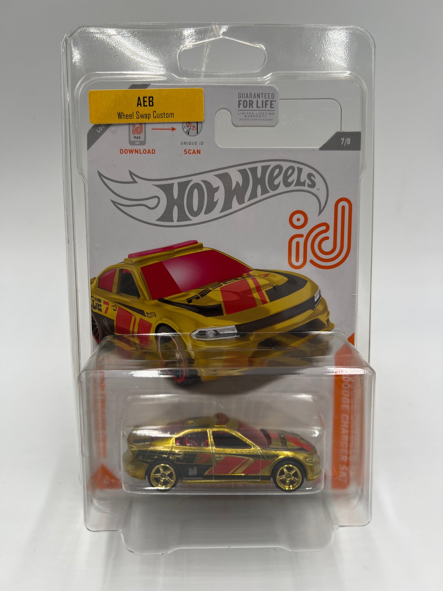 Hot Wheels 15 Dodge Charger SRT iD Chase Gold Wheel Swap Custom On Card W/Protector SR