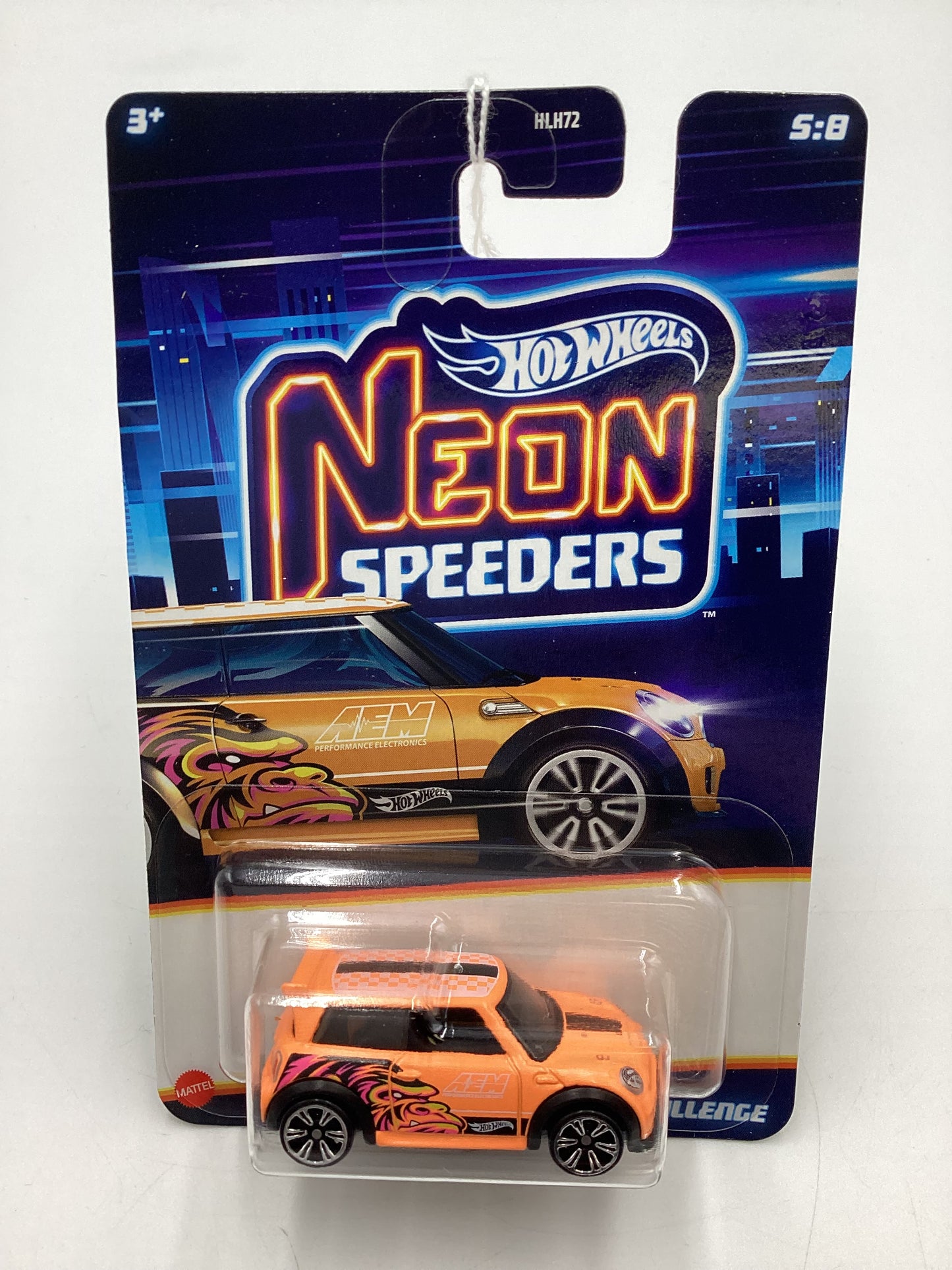 2025 Hot Wheels Neon Speeders #5 Mini Cooper S Challenge Orange 159E