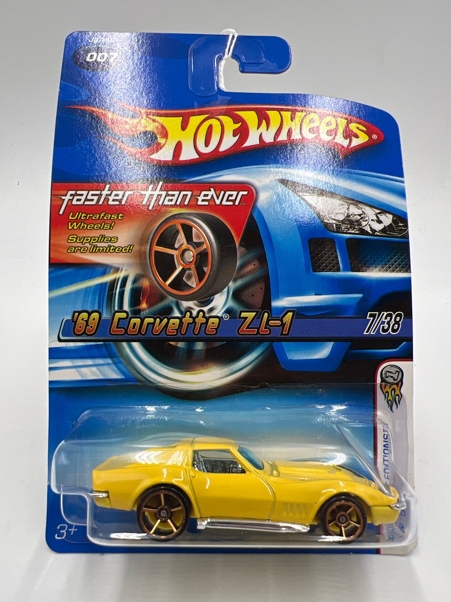 2006 Hot Wheels First Editions #7 69 Corvette Yellow FTE Wheels 14E