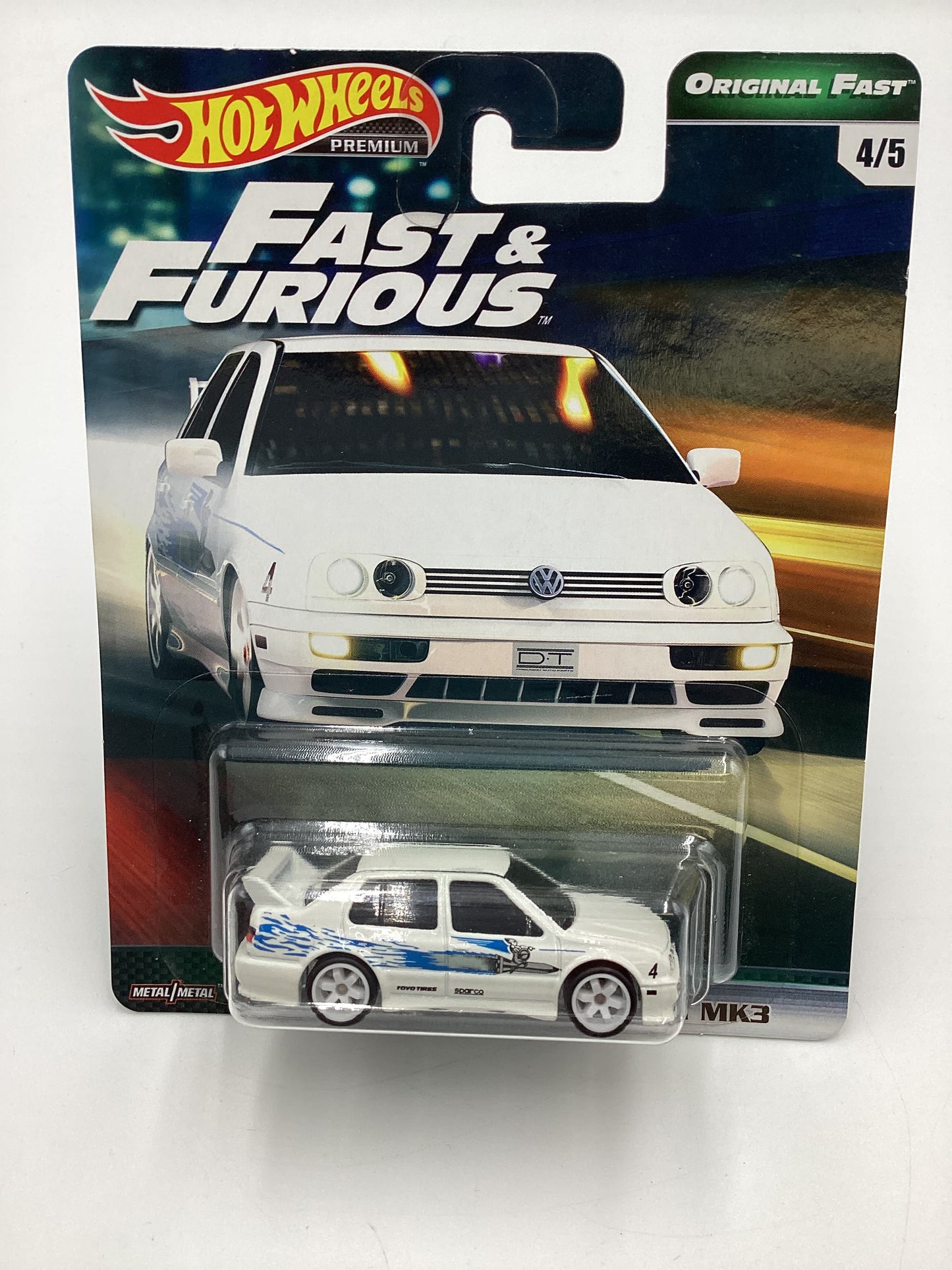 Hot Wheels Fast & Furious Original Fast #4 Volkswagen Jetta MK3 White W/Protector