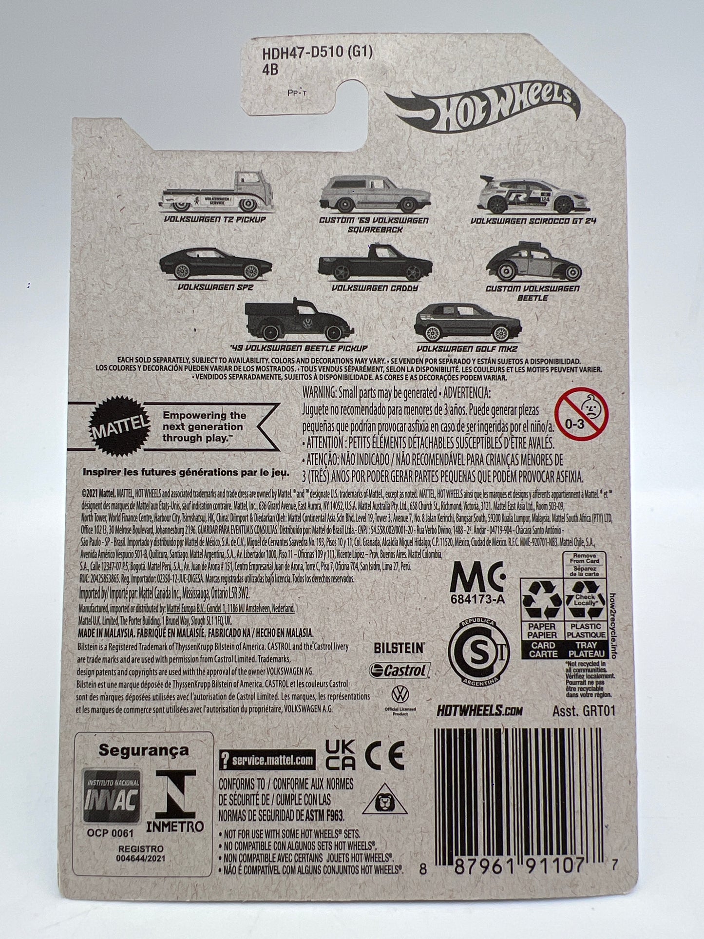 Hot Wheels Volkswagen Series #8 Volkswagen Golf MK2 Red 158E